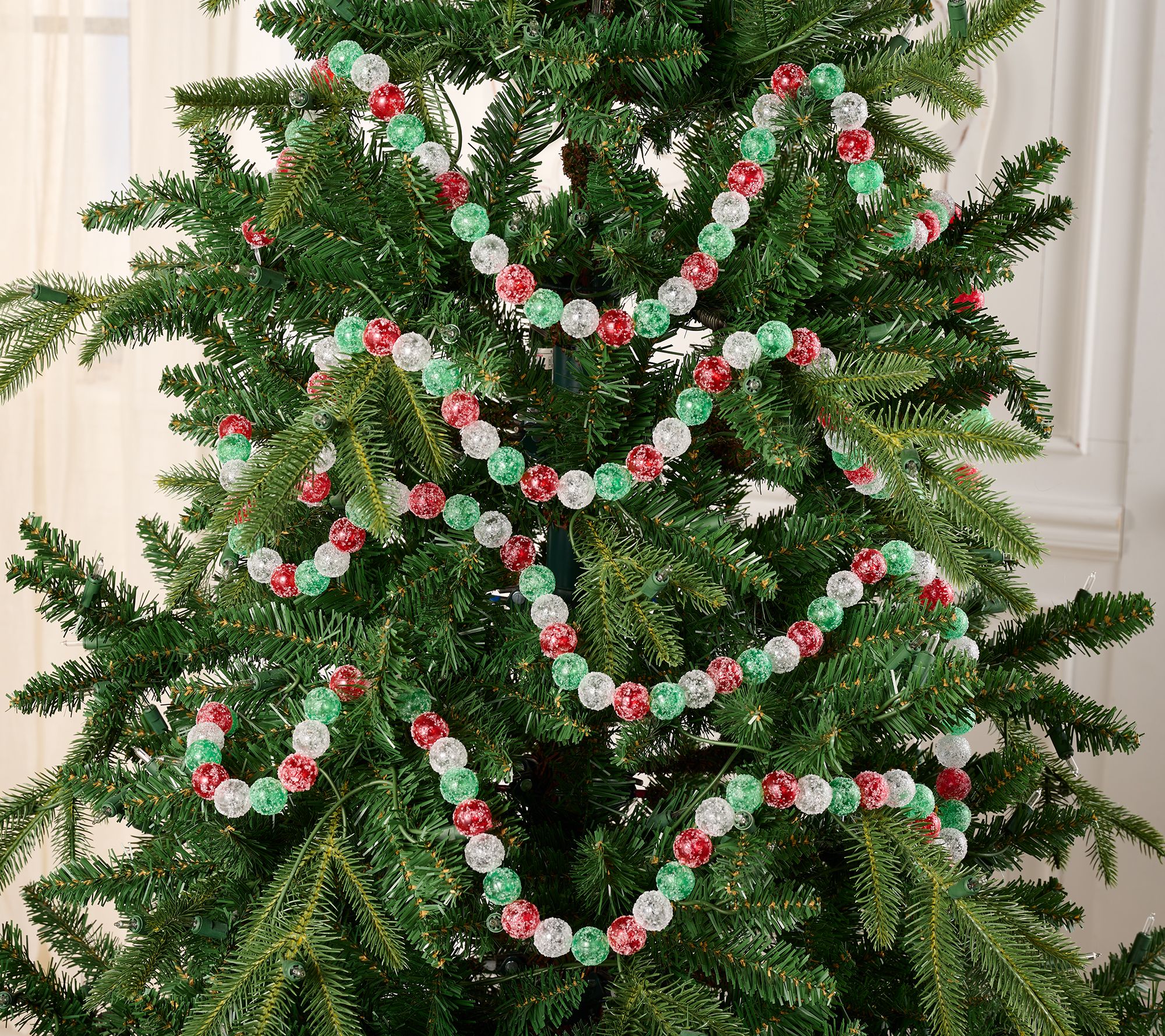 "As Is" Set of 2 6' Sugared Candy Ball Garlands by Valerie