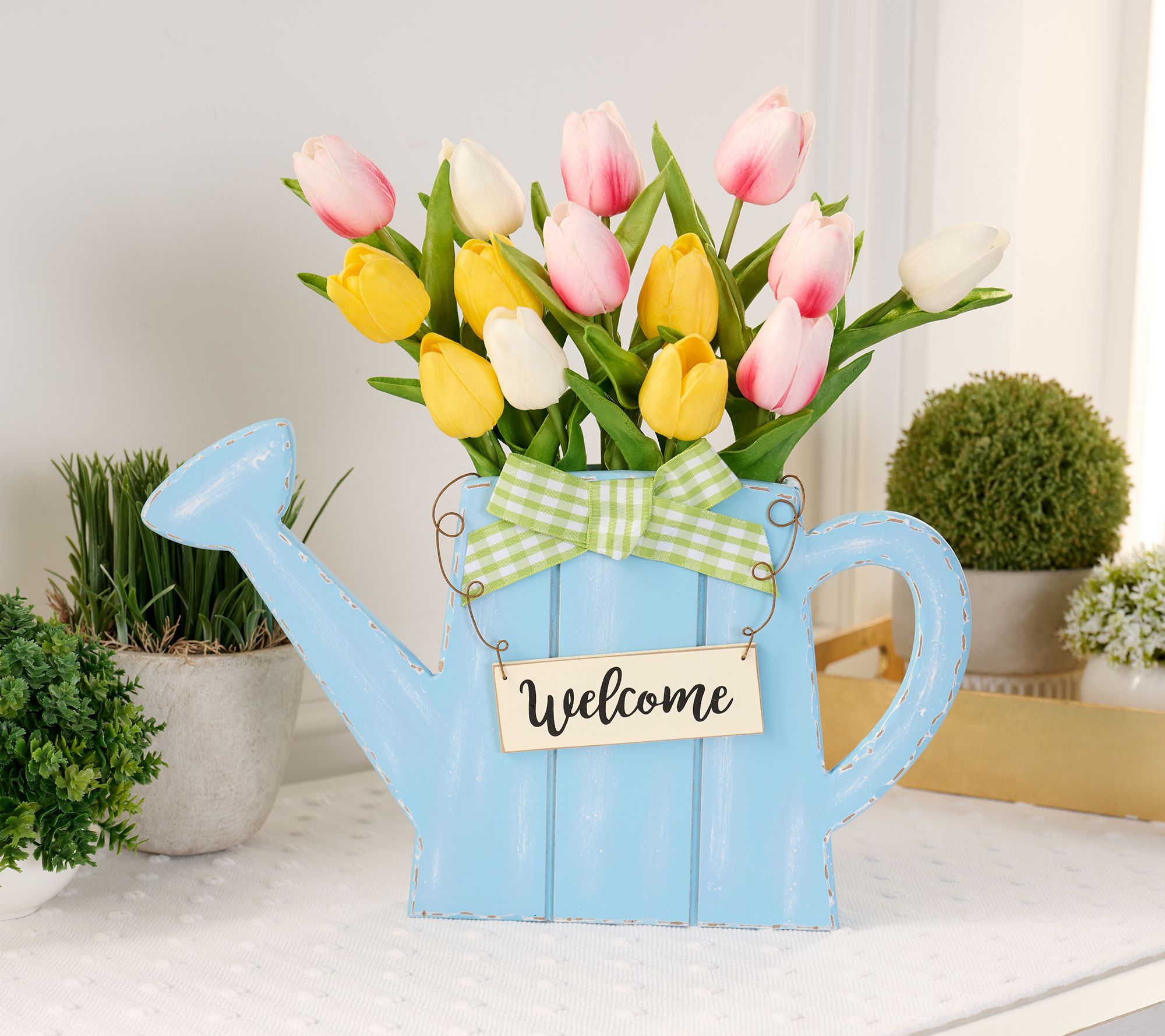 Spring Welcome Sign with Tulips by Valerie