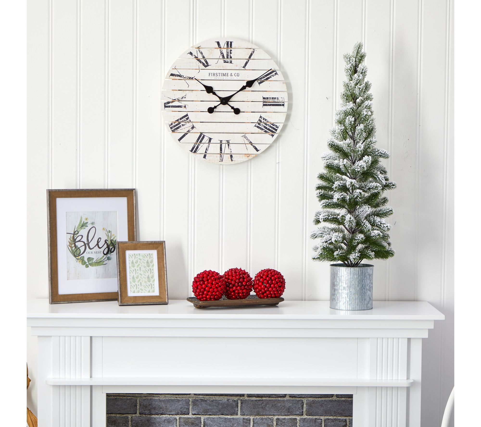 Nearly Natural 3' Flocked Christmas ArtificialPine Tree