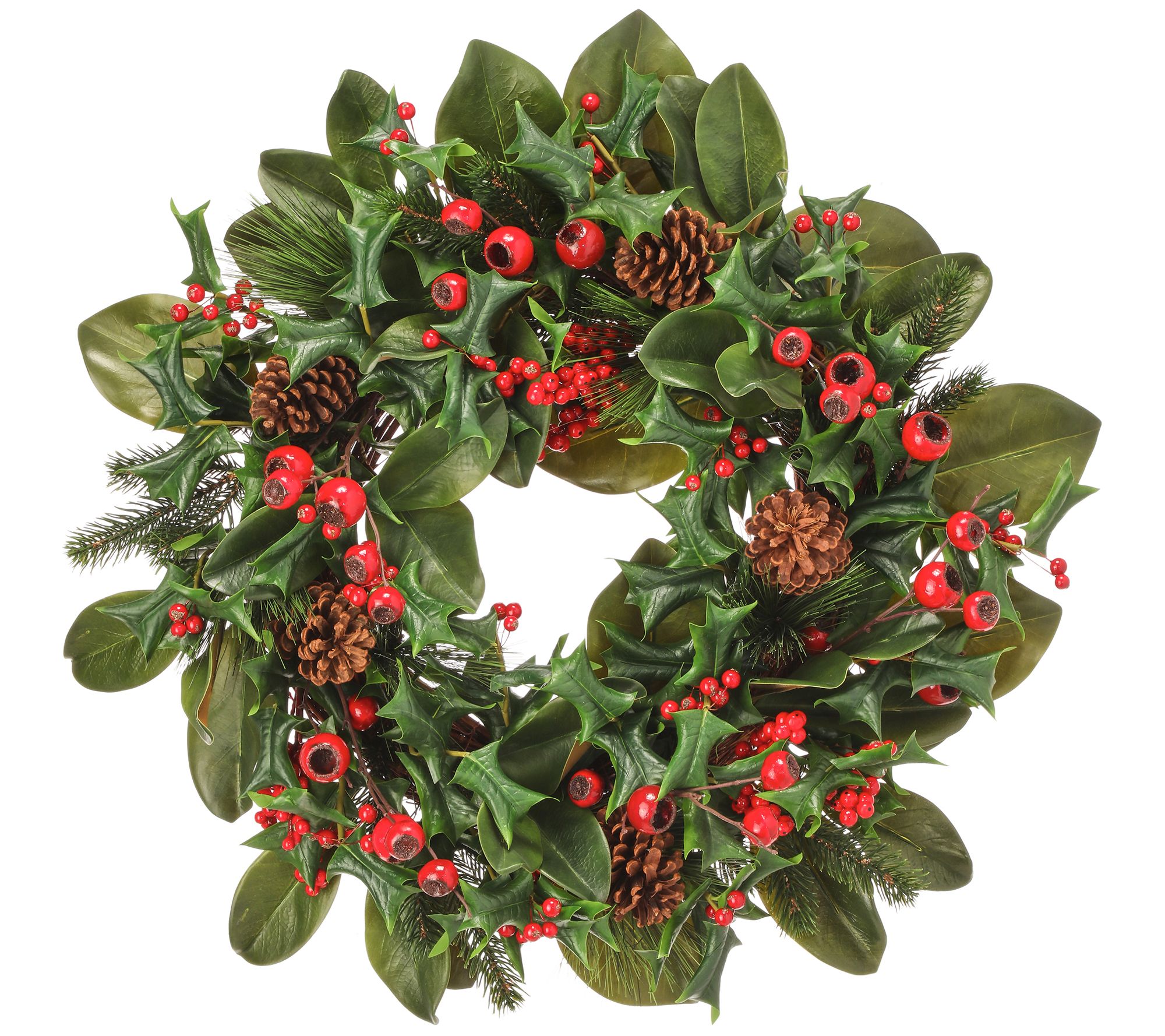 28" Berry/Pine/Magnolia/Holly Wreath By Valerie