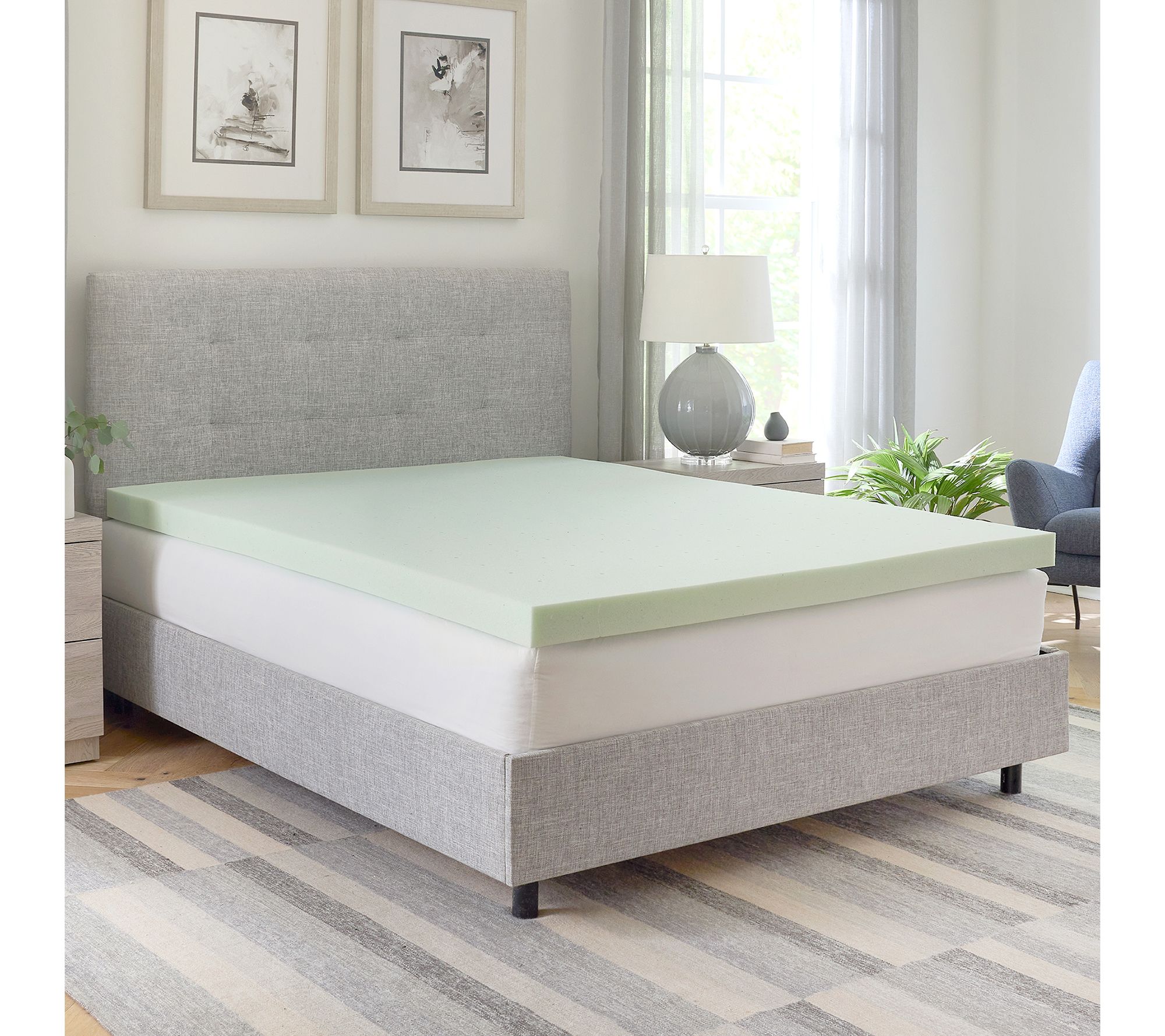 Bodipedic 3" Green Tea Memory Foam Mattress Topper, Queen