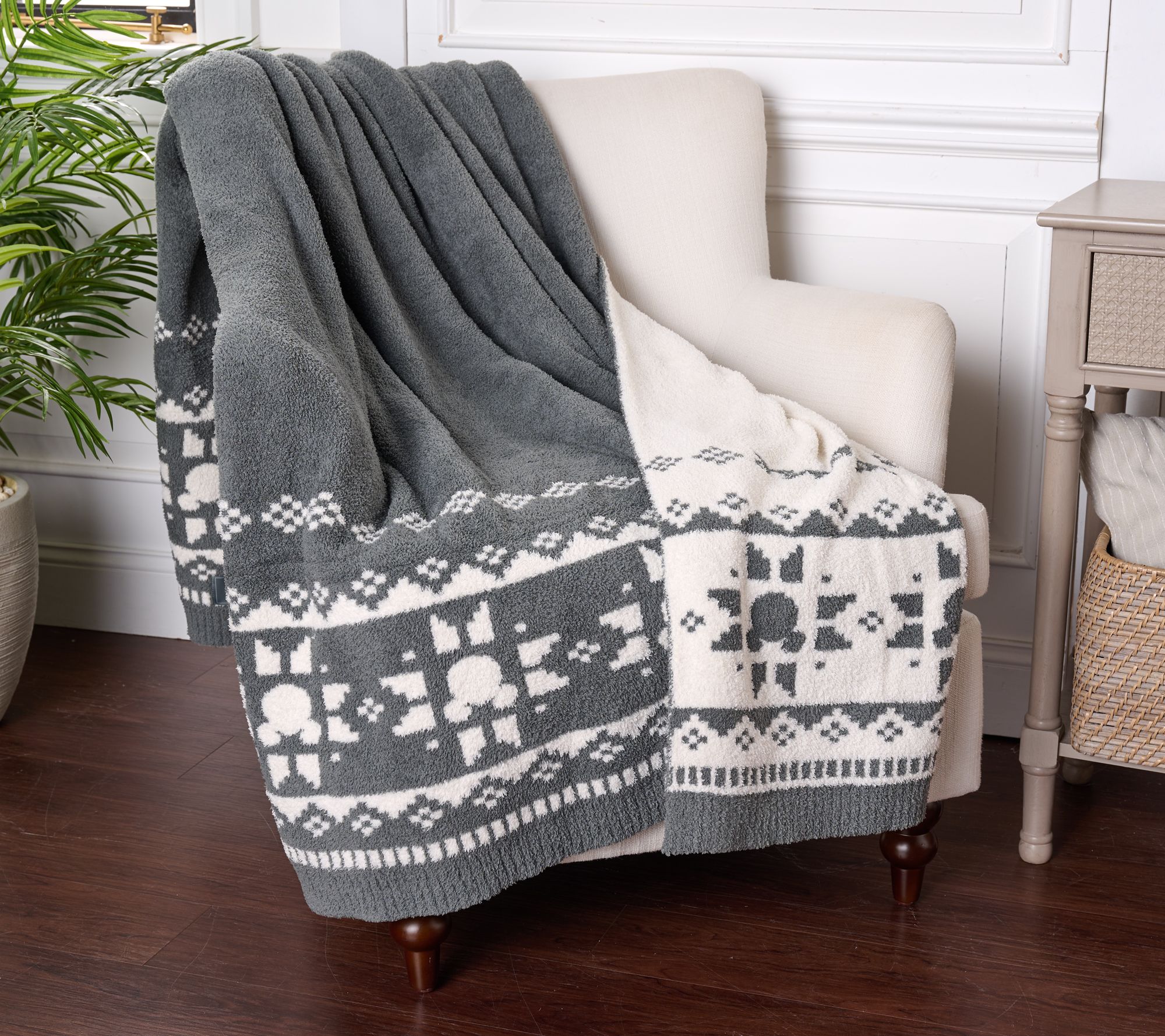 Barefoot Dreams CozyChic Disney Mickey Fair Isle Throw