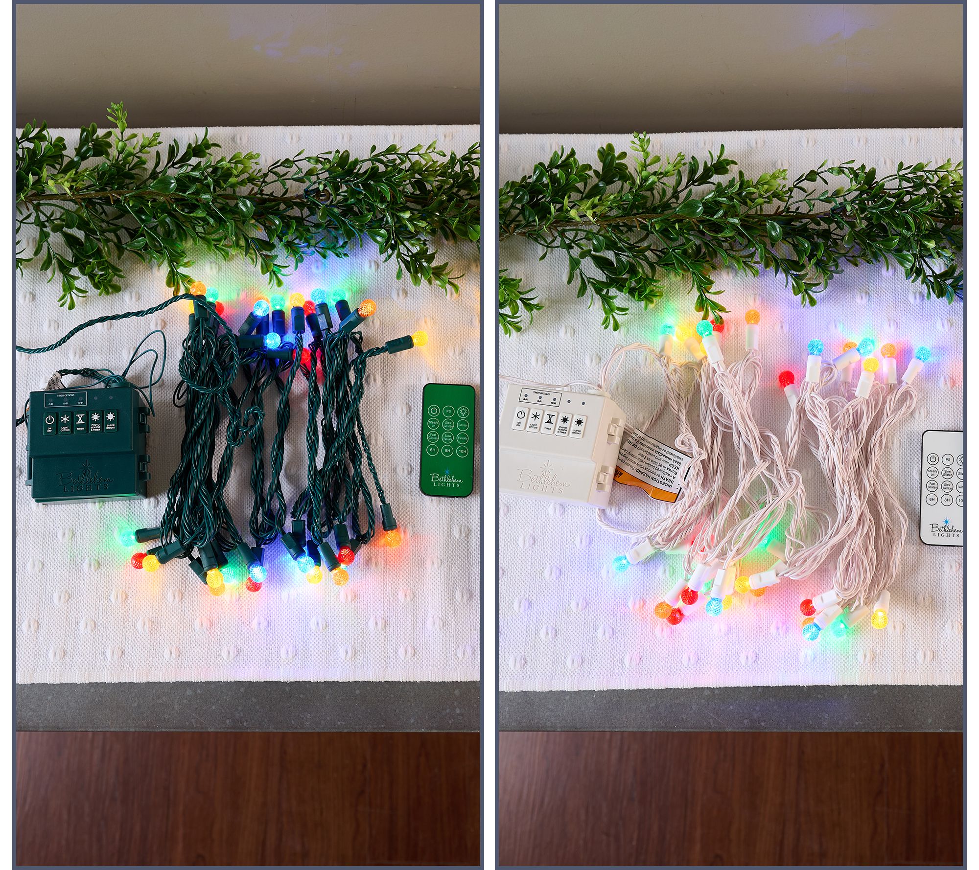 "As Is" Bethlehem Light (2) Berry Bulb Light Strands with Remote