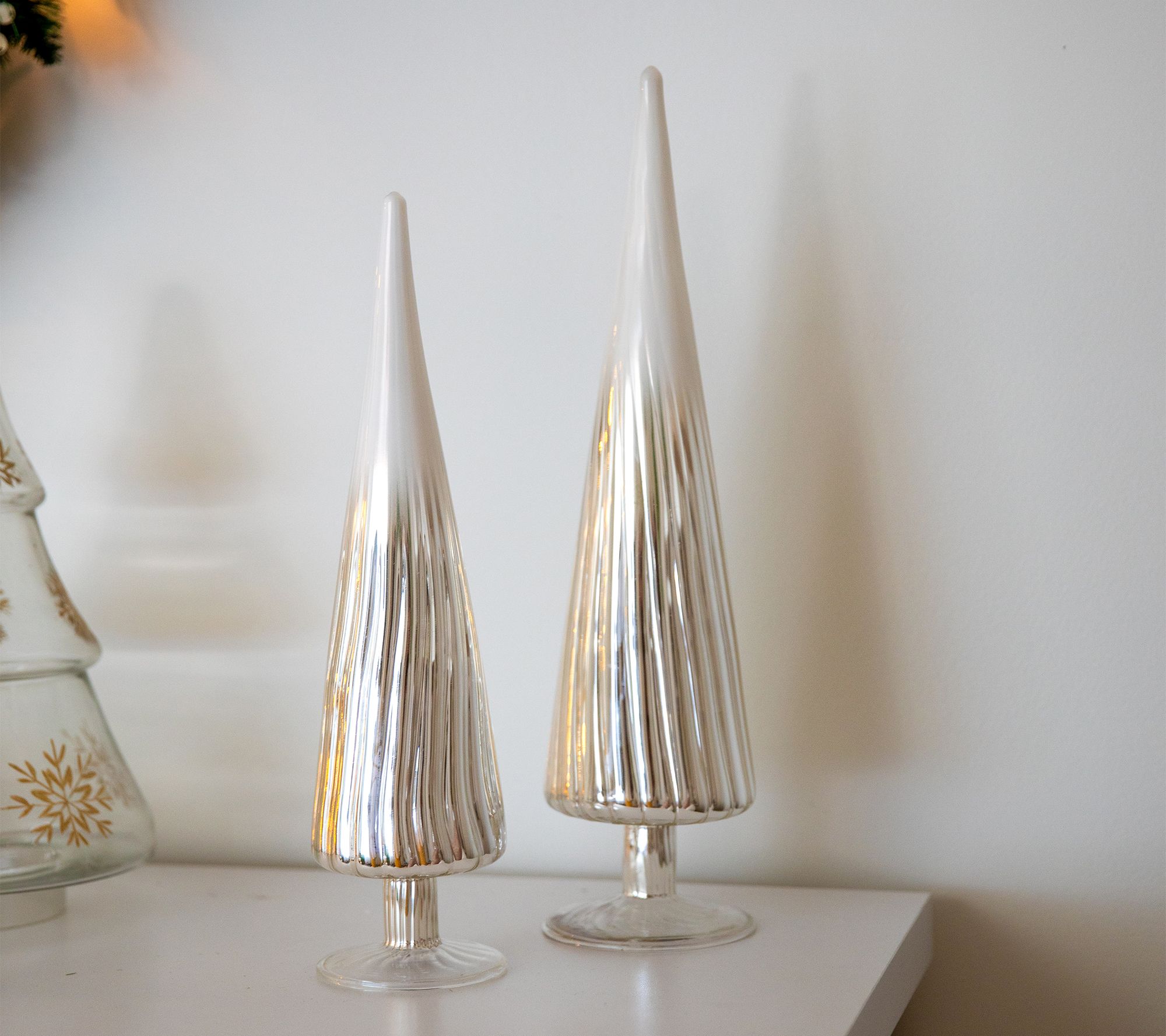  Set of 2 Ombre Glass Trees by Lauren McBride