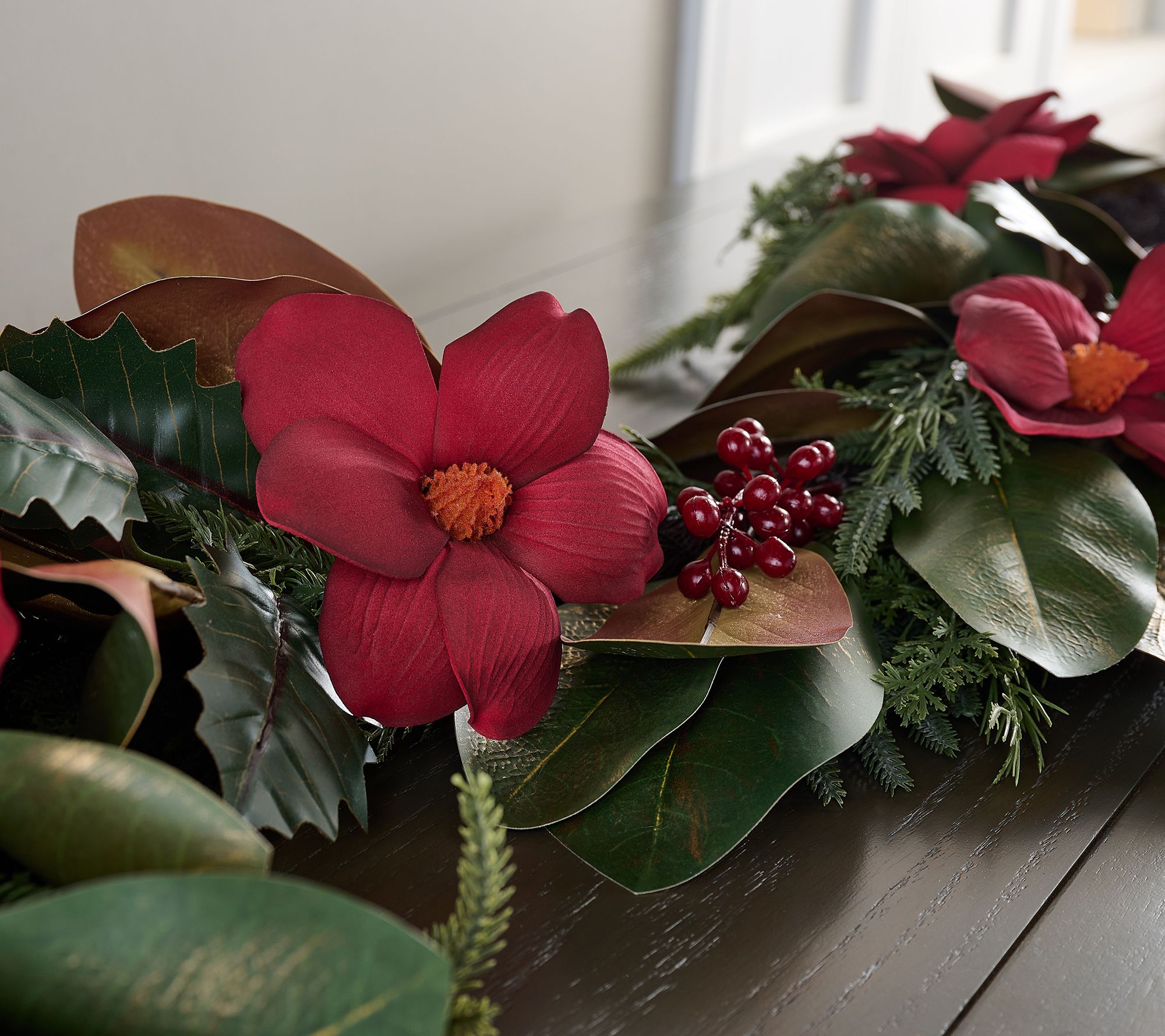 6' Magnolia & Pine Floral Holiday Garland by Kim Gravel
