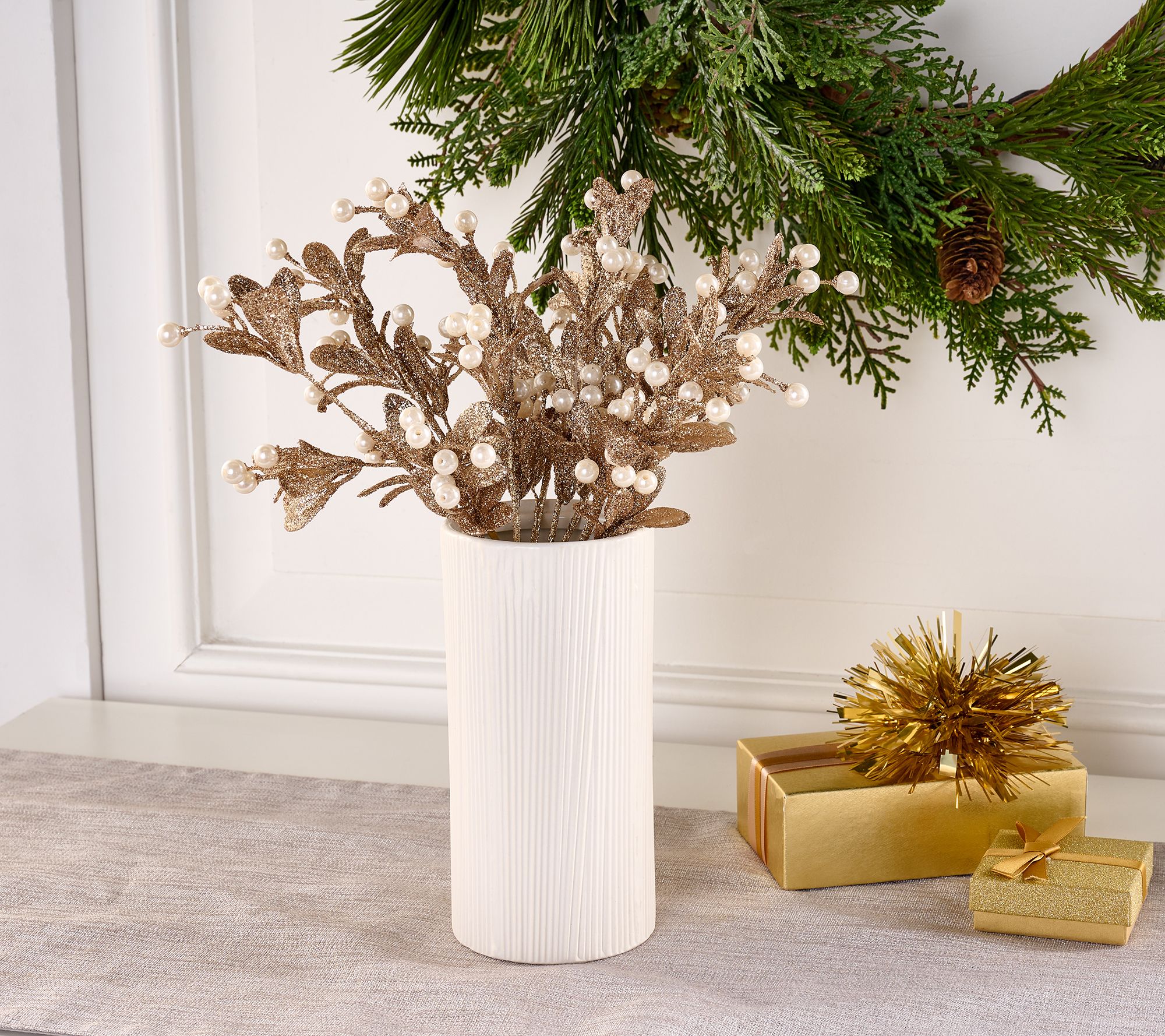 Set of 8 Glittered Pearl Picks by Valerie