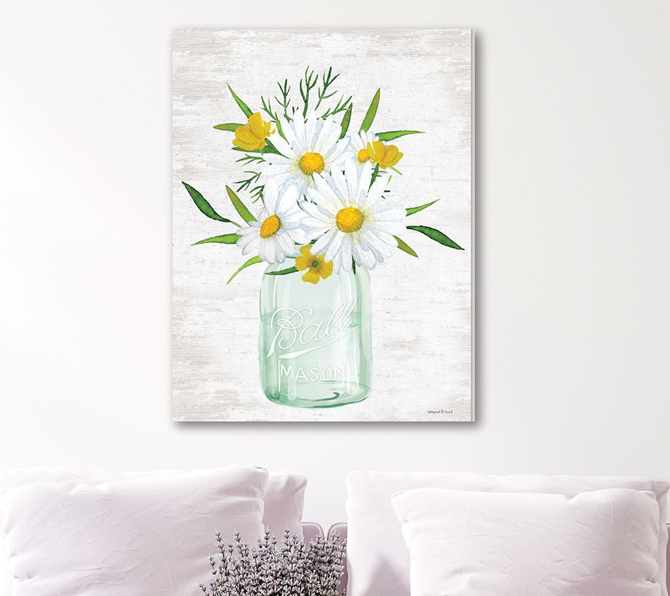 Courtside Market Spring Floral Bouquet Daisy 20x24 Canvas Wall