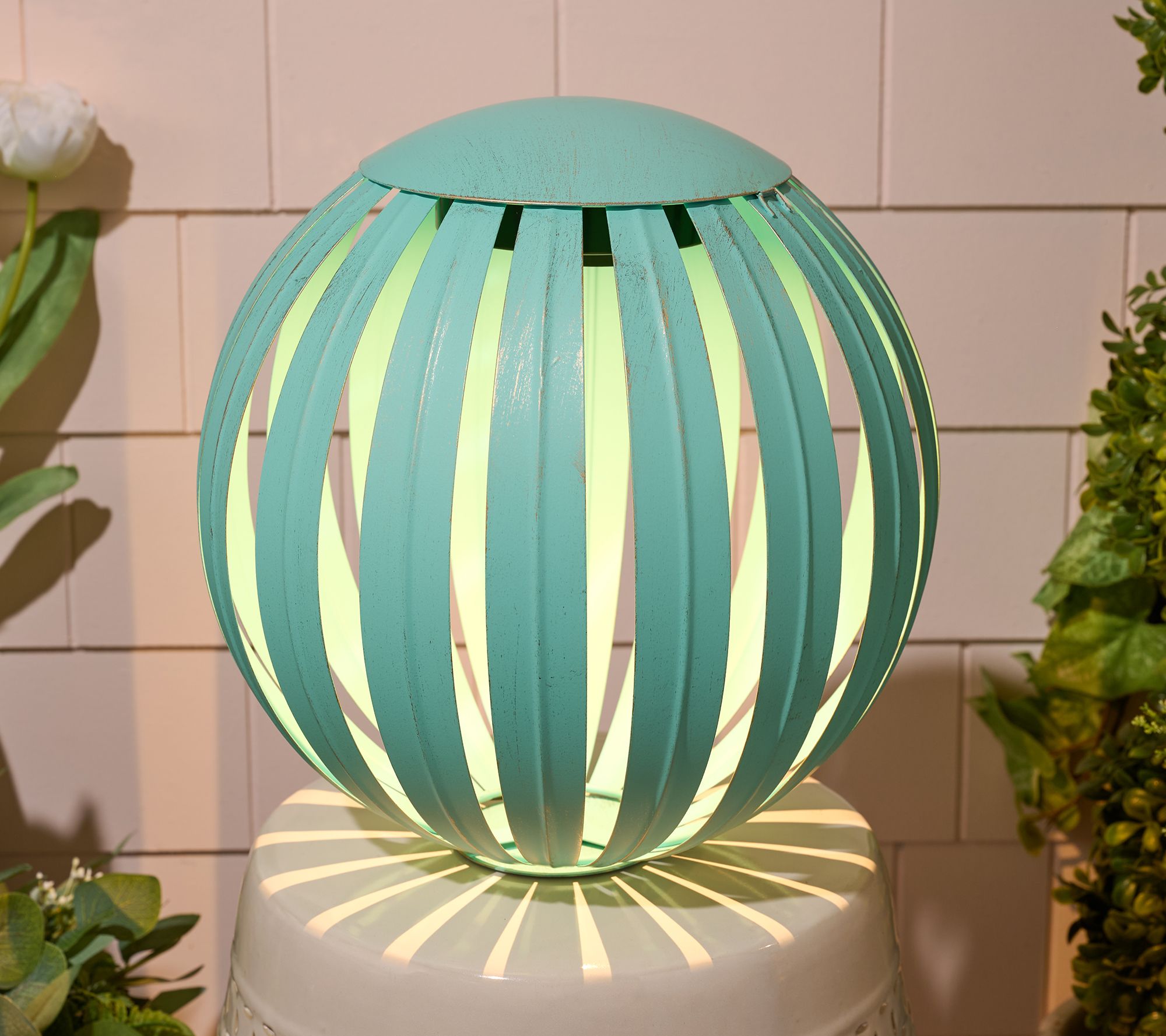 "As Is" 11" Illuminated Indoor/Outdoor Metal Sphere by Kim Gravel