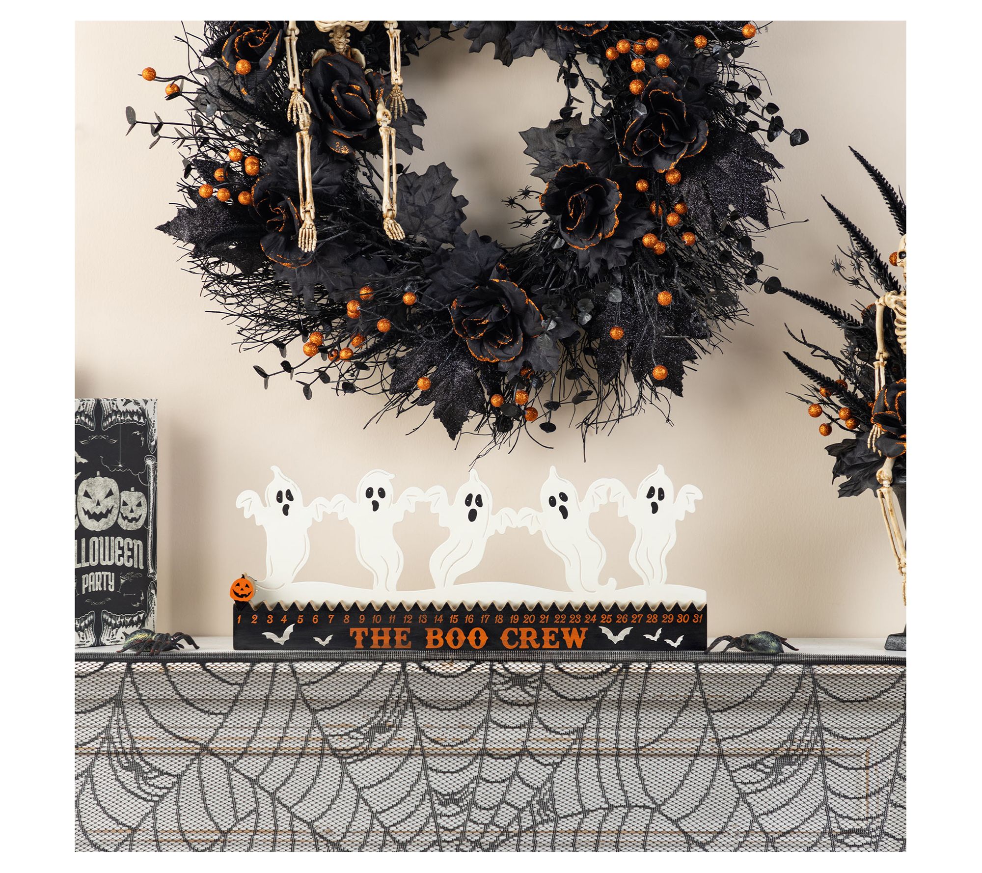 Glitzhome 18"L Halloween Ghost Silhouette Countdown Table Sign