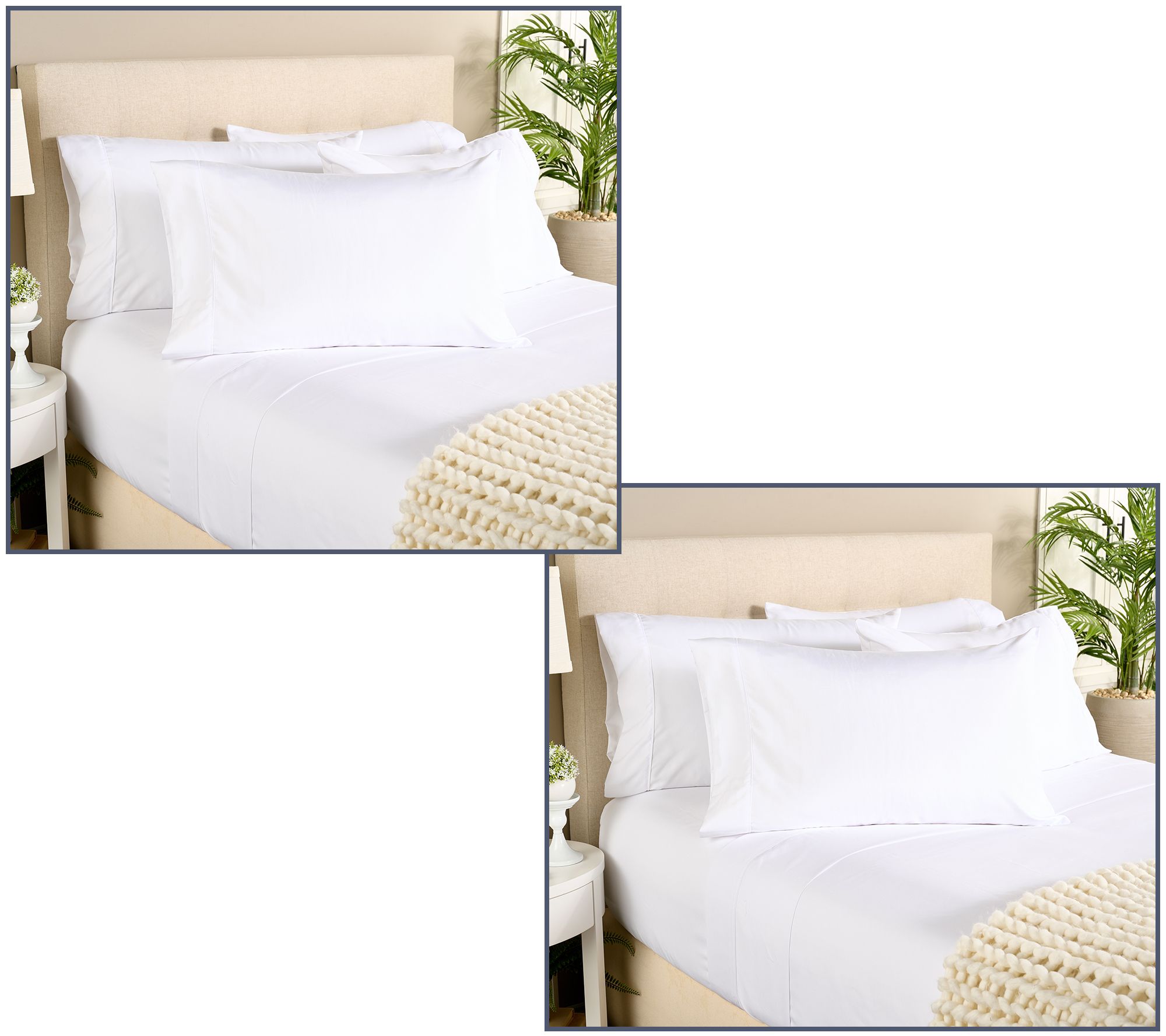 "As Is" Home Reflections 2pk Double Brushed Sheet Sets w/ Extra Cases