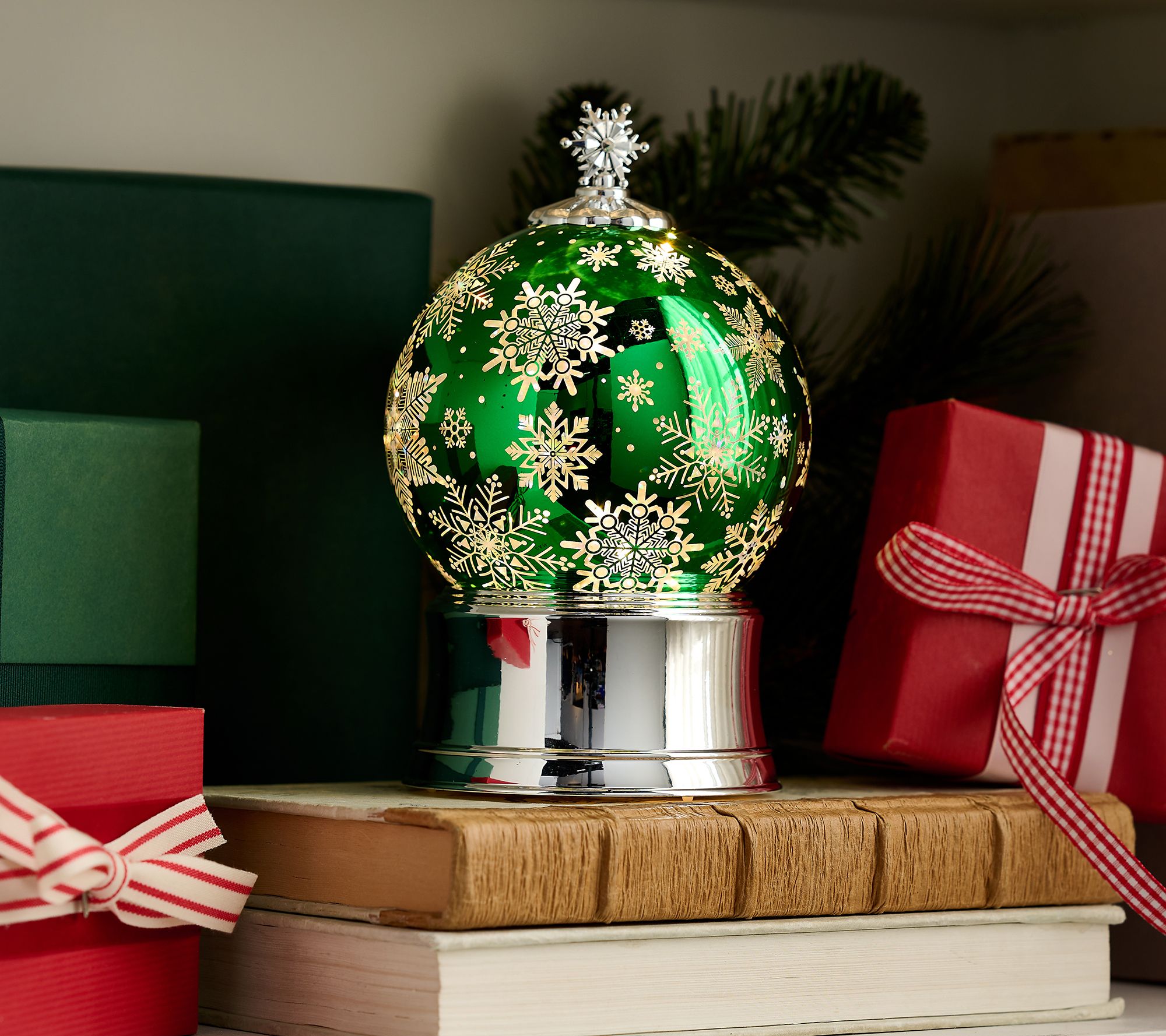 "As Is" Illuminated Glitter SnowflakeSphere w/ USB- Valerie