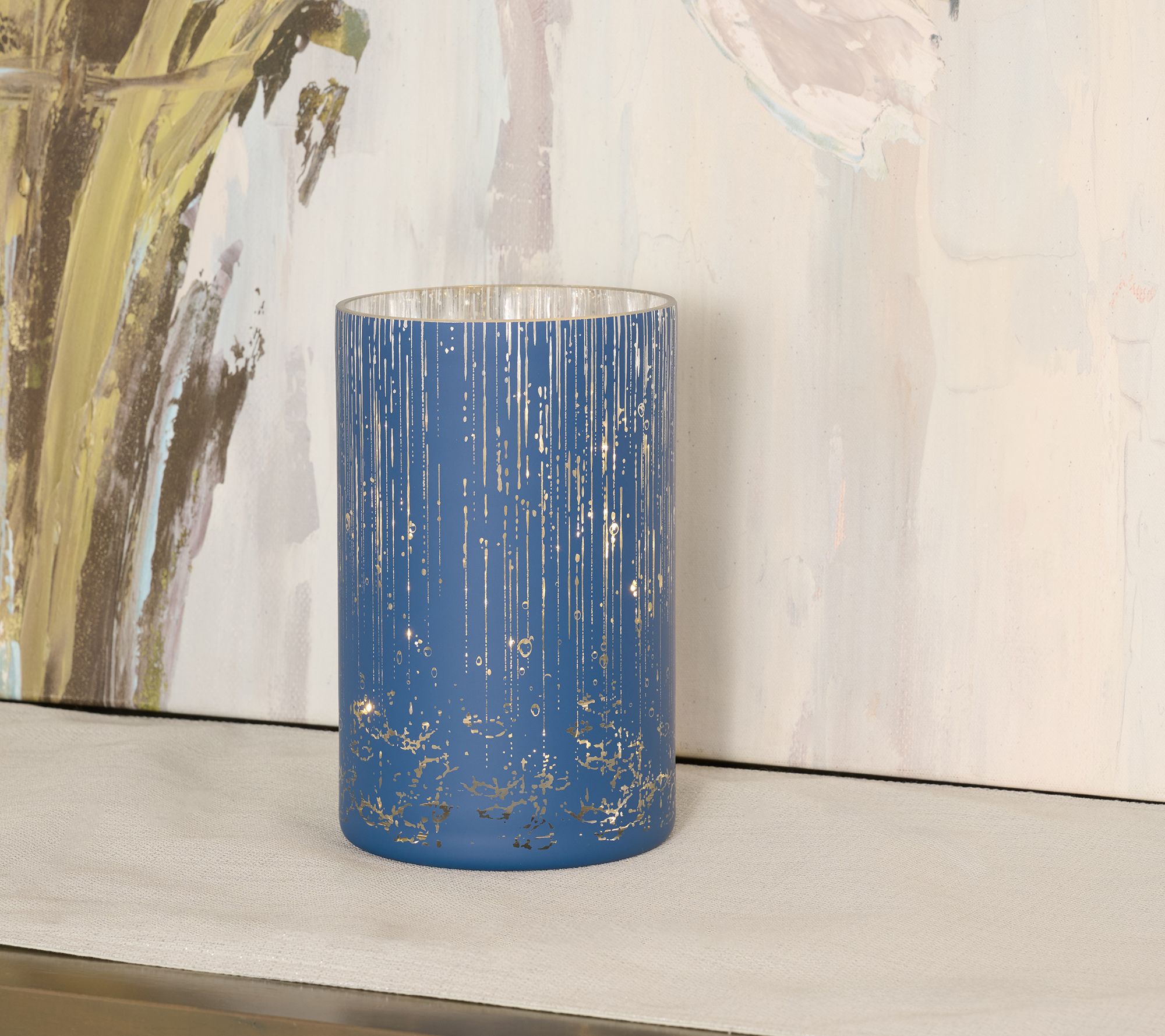 8" Relaxing Rainfall Lit Hurricane With Sound by Valerie