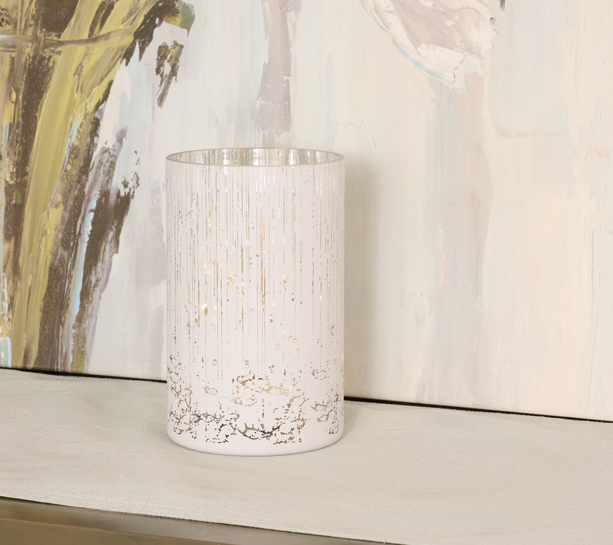 8" Relaxing Rainfall Lit Hurricane With Sound by Valerie