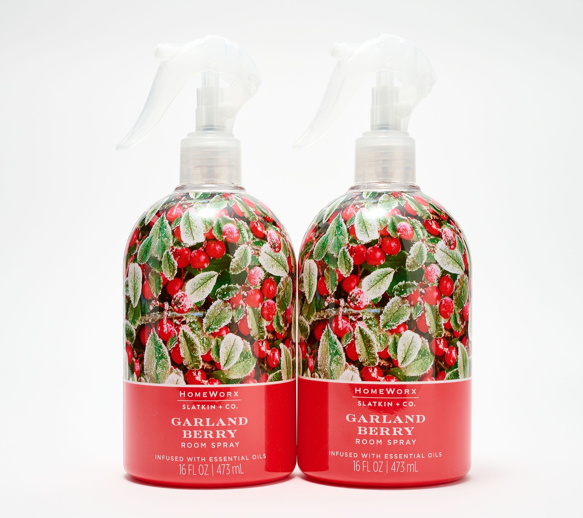 "As Is" HomeWorx by Slatkin + Co. S/2 16ozHoliday Room Sprays