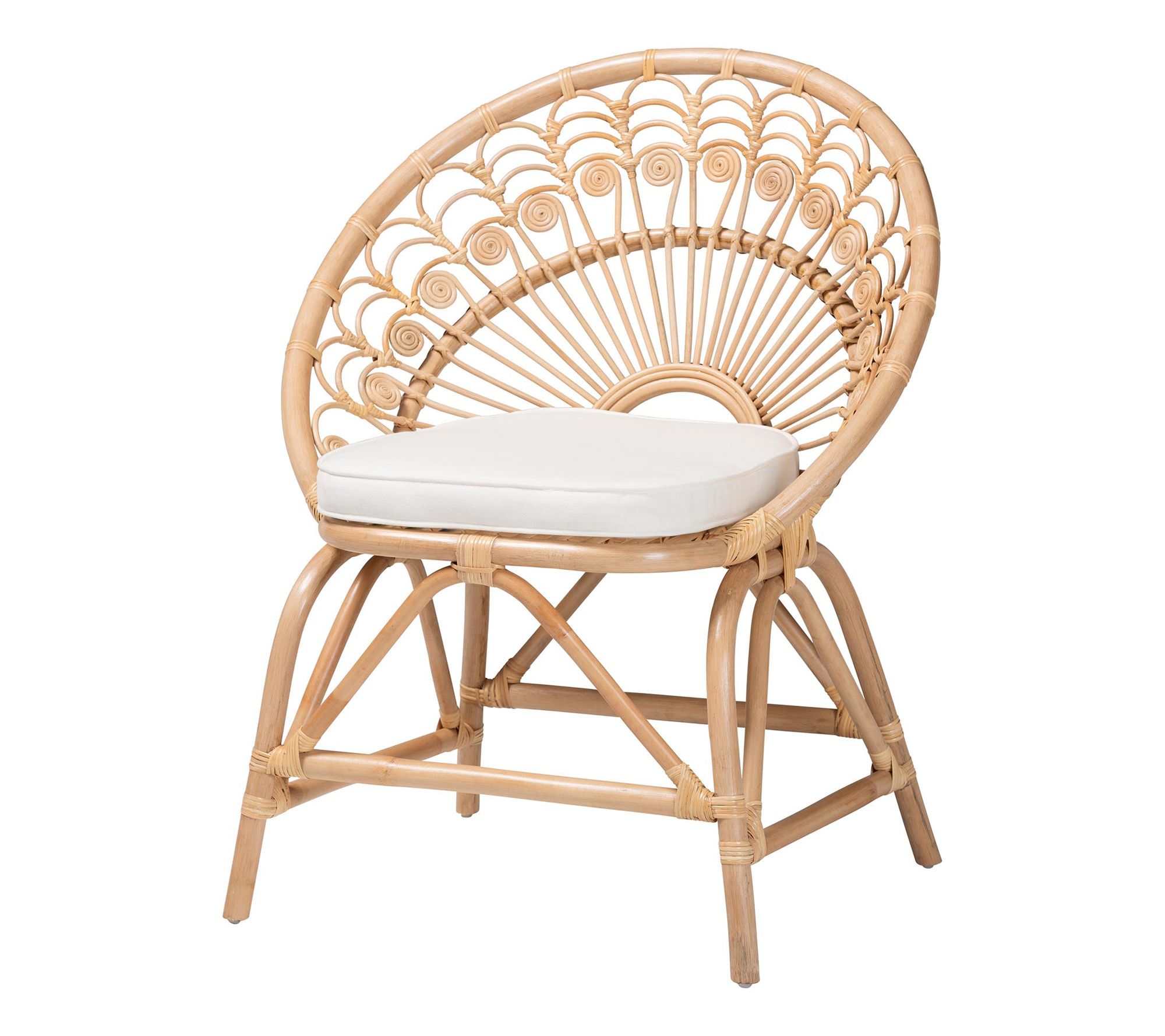 bali & pari Abriella Natural Rattan Peacock Chair