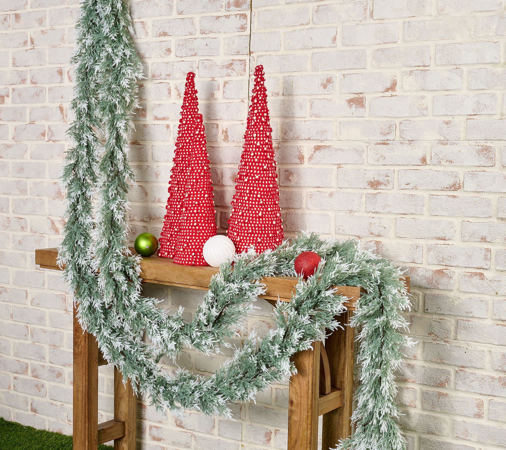 "As Is" Wicker Park Set/2- 12' Oversized Cedar Garlands