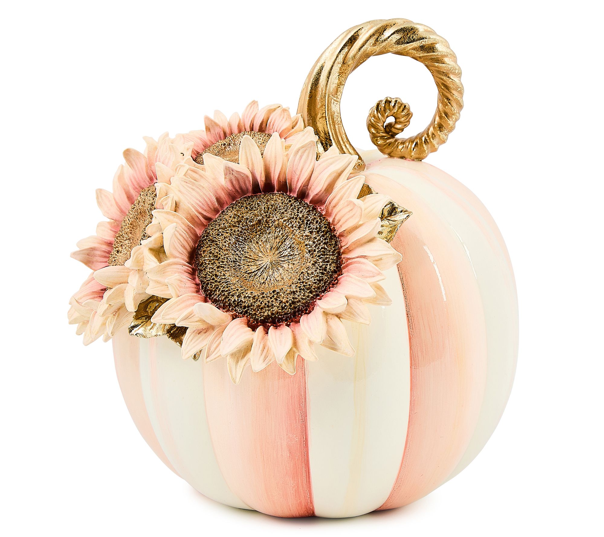 "As Is" MacKenzie- Childs Rosy Stripe Small Pumpkin