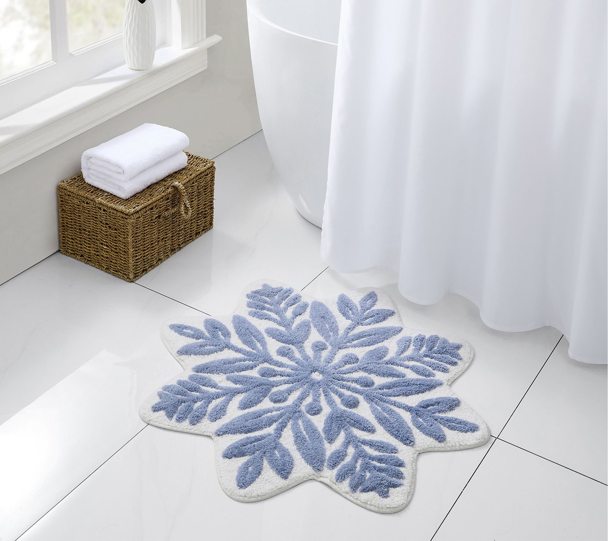 Hallmark Multi Snowflake Shaped Tufted Holiday Bath Rug, 30"