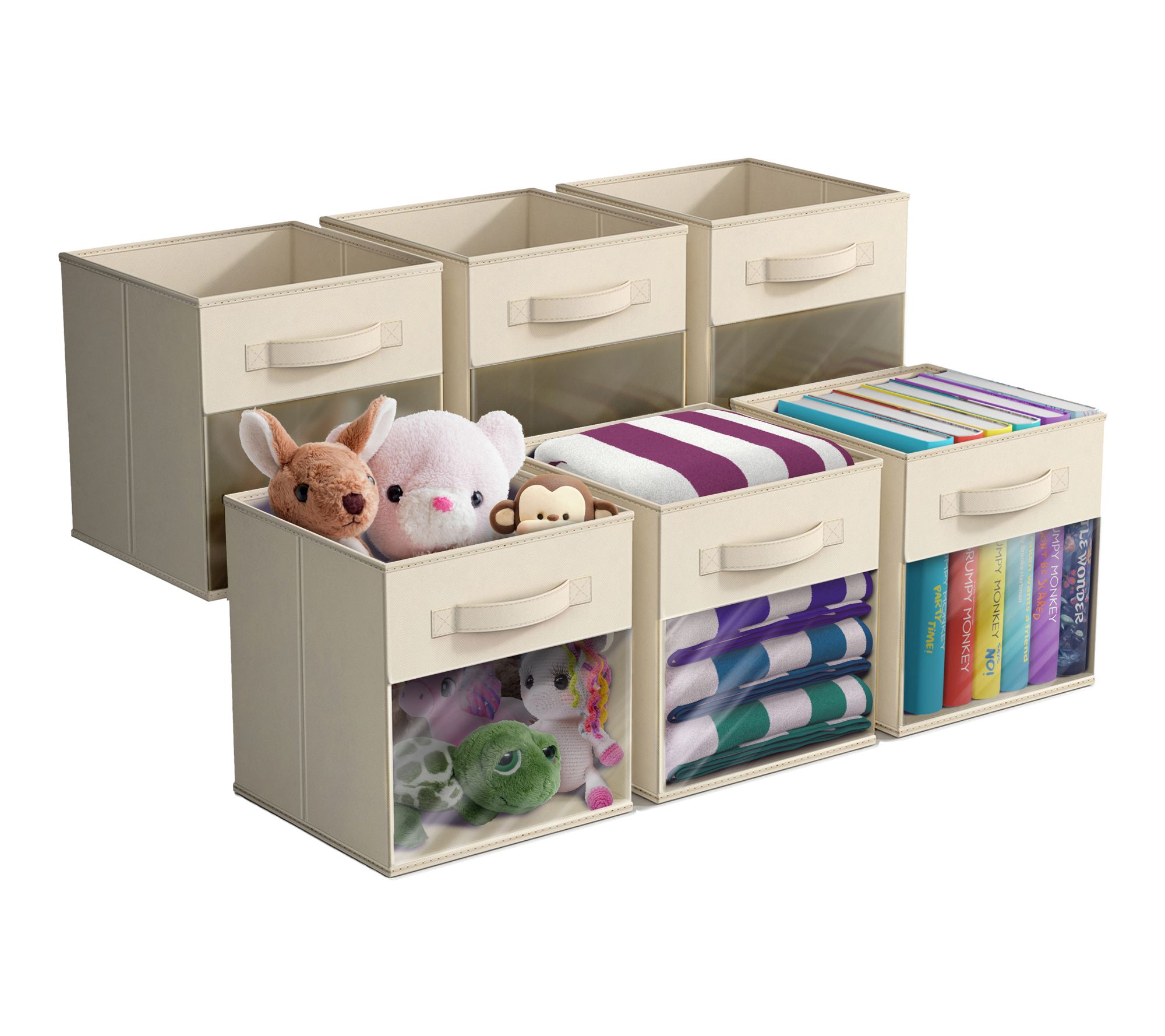 Sorbus 11 Inch Storage Bins with Clear Window 6Pack