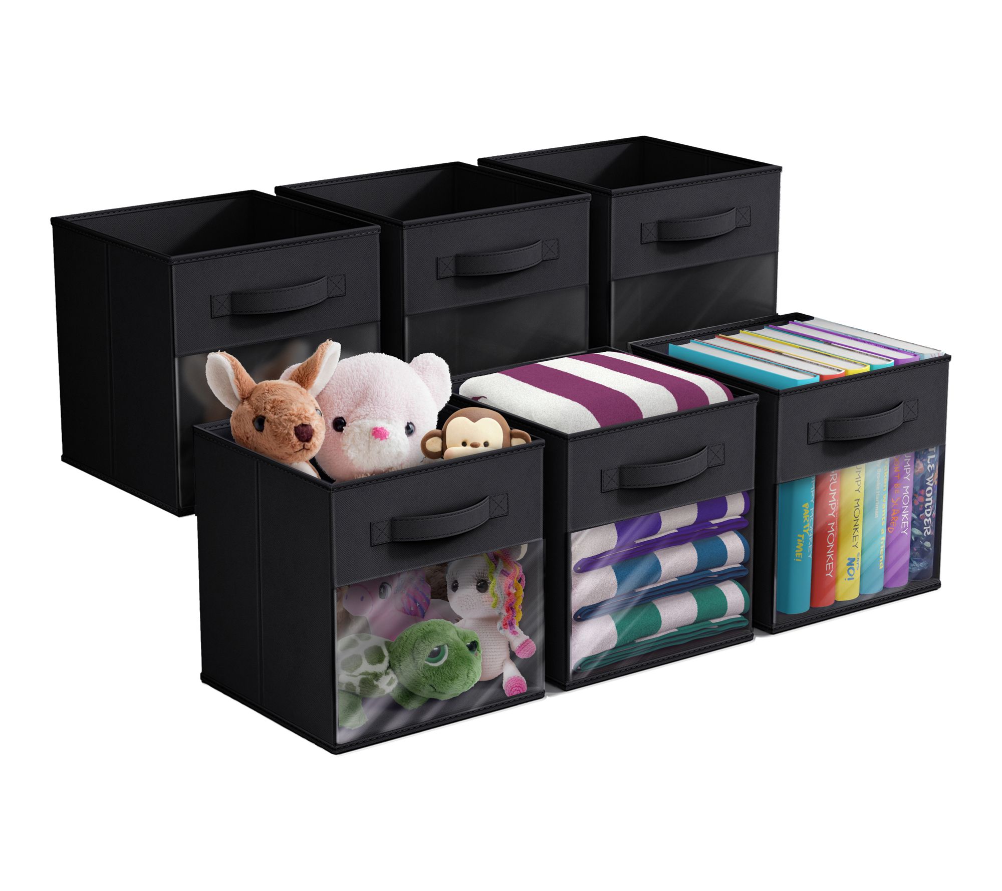 Sorbus 11 Inch Storage Bins with Clear Window 6Pack