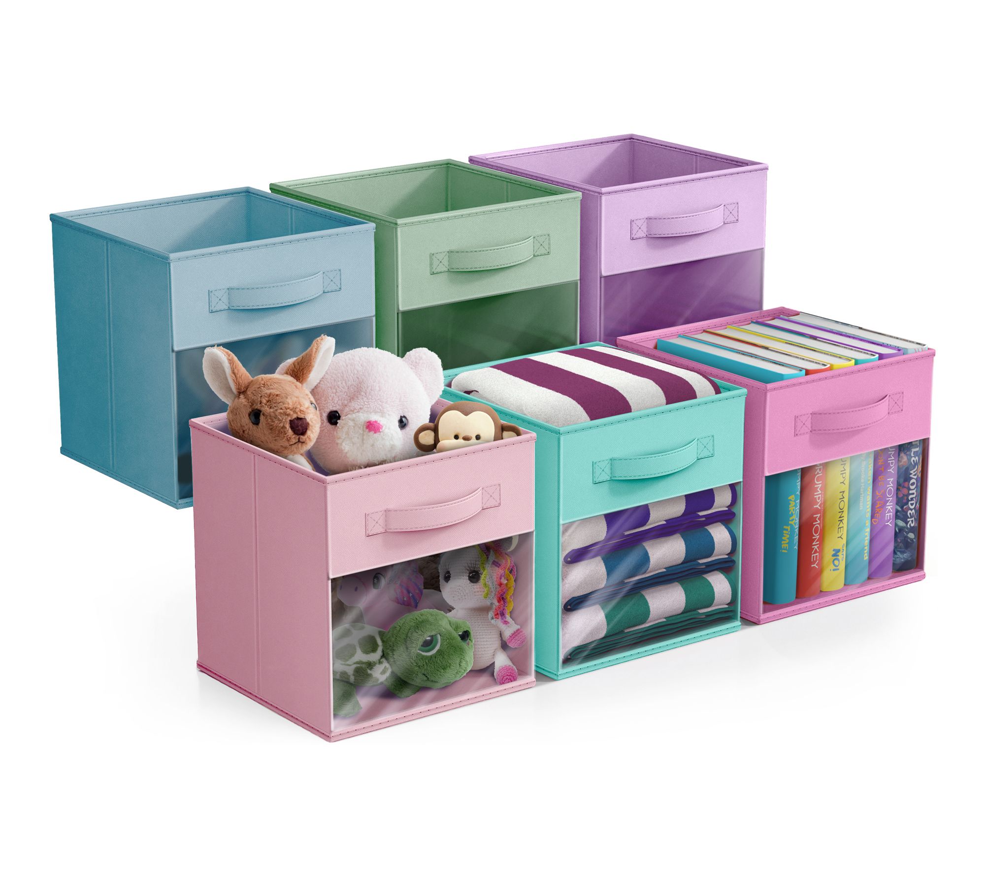 Sorbus 11 Inch Storage Bins with Clear Window 6Pack