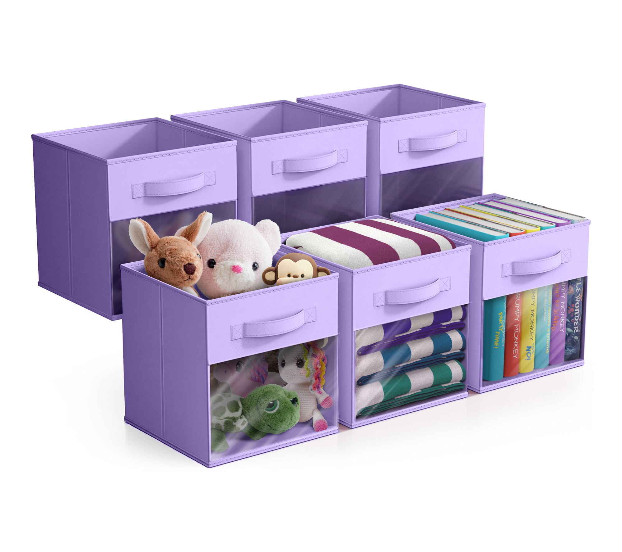 Sorbus 11 Inch Storage Bins with Clear Window 6Pack