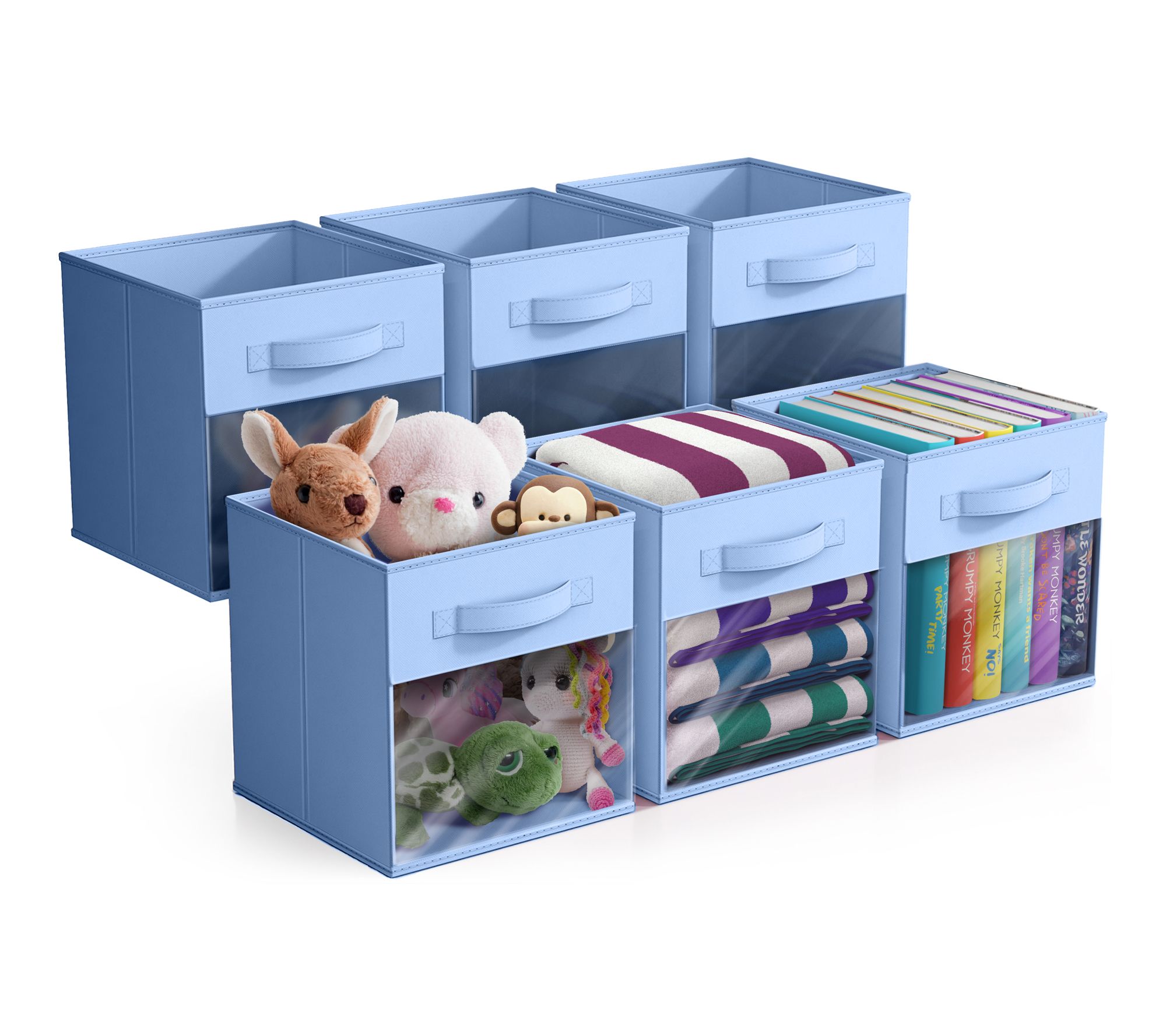 Sorbus 11 Inch Storage Bins with Clear Window 6Pack