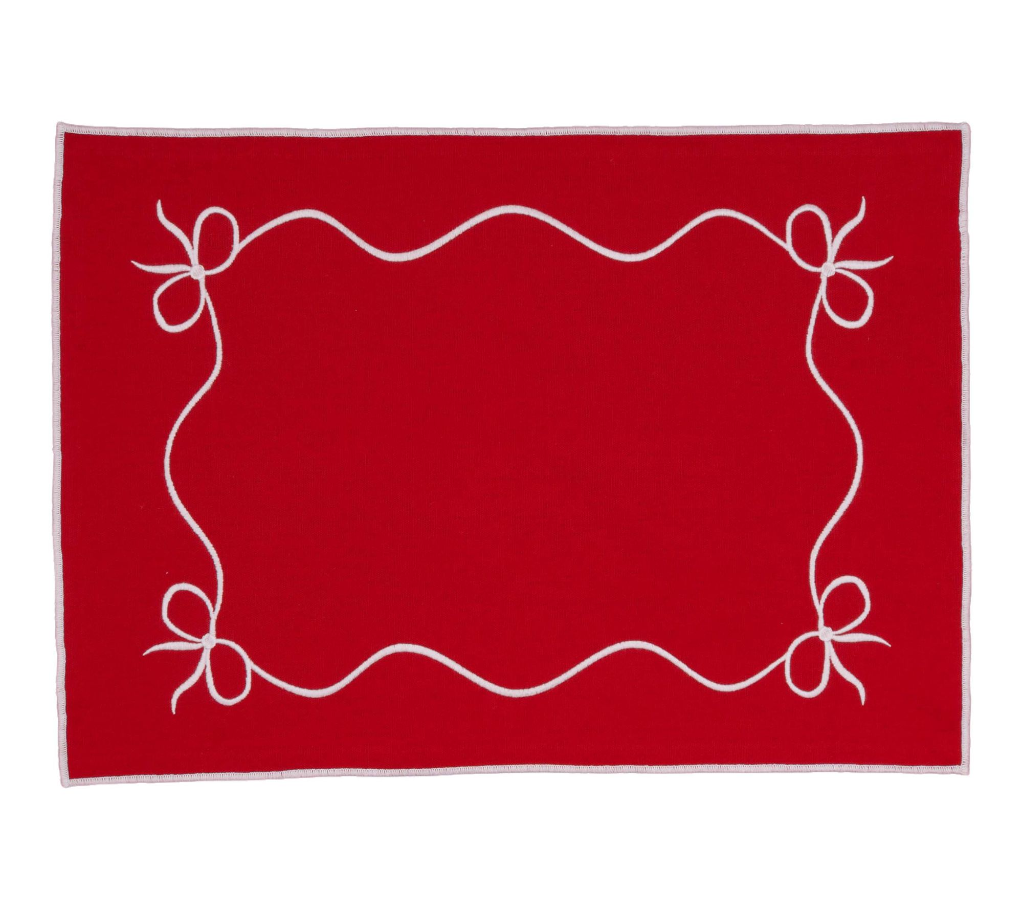 Bow Ribbon Christmas Set of 6 Placemats  by Valerie
