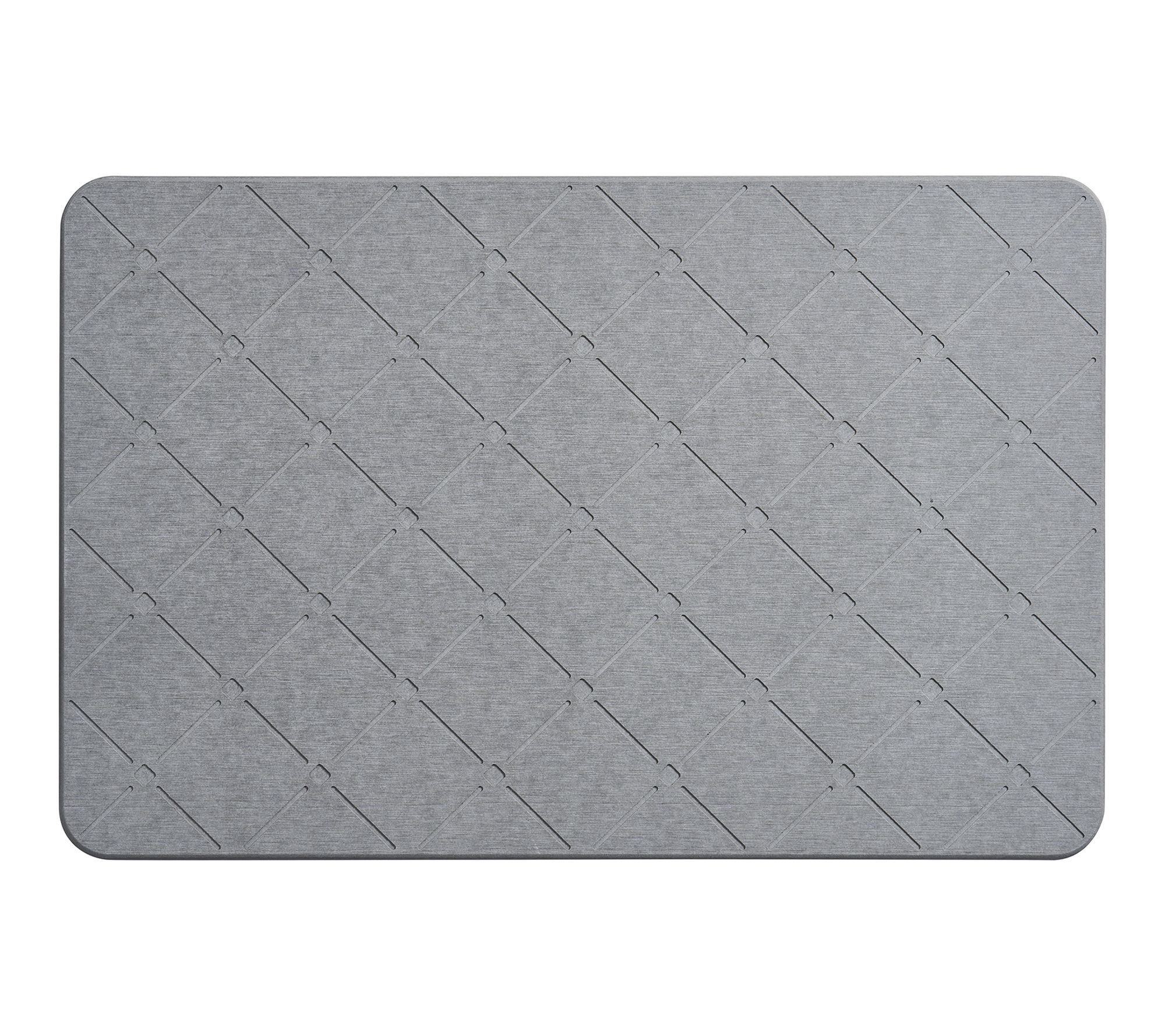 VCNY Home Grey Carved Trellis Diatomite Stone Bath Mat