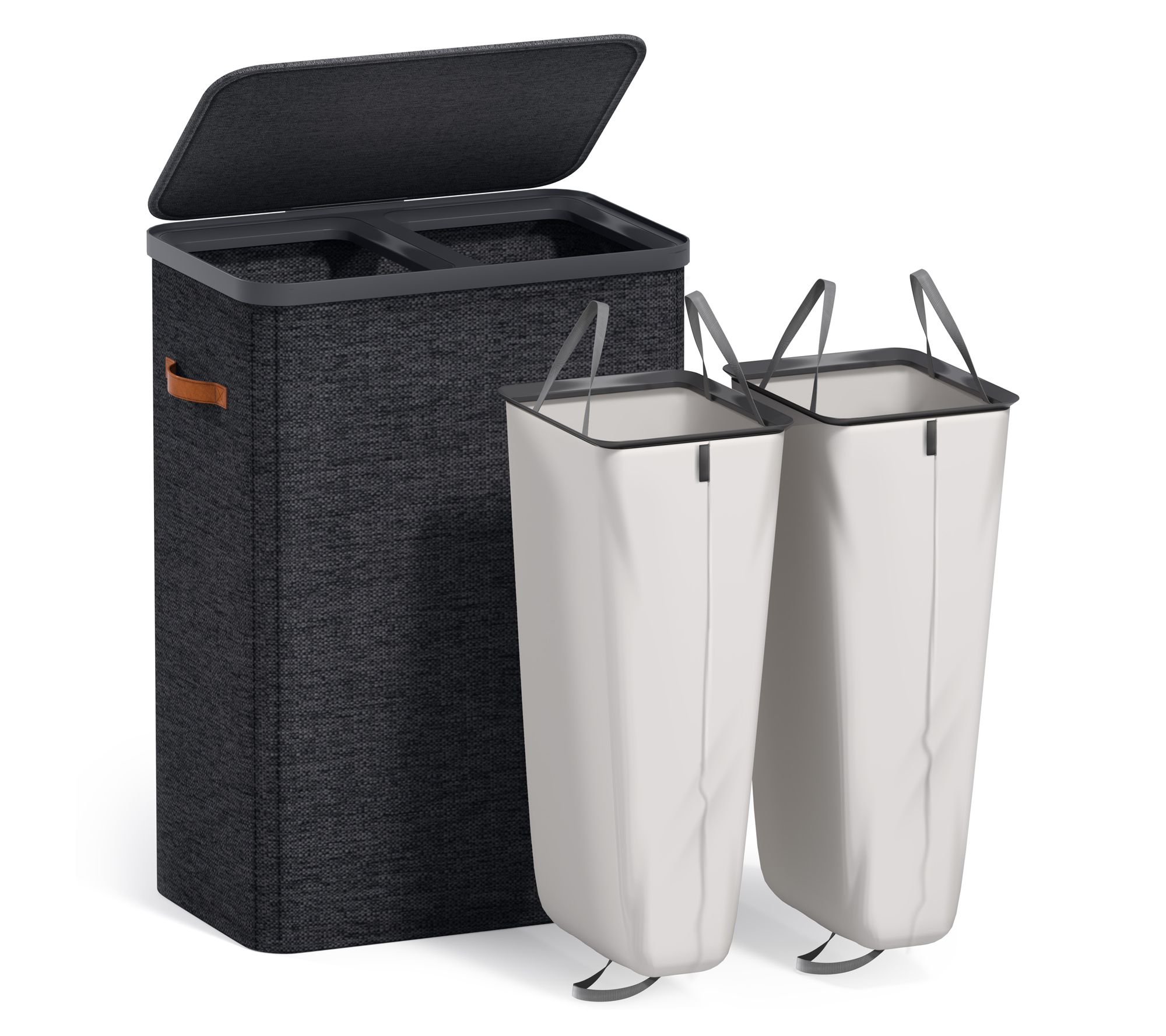 Sorbus Fabric Laundry Hamper -Collapsible 2 -Compartment