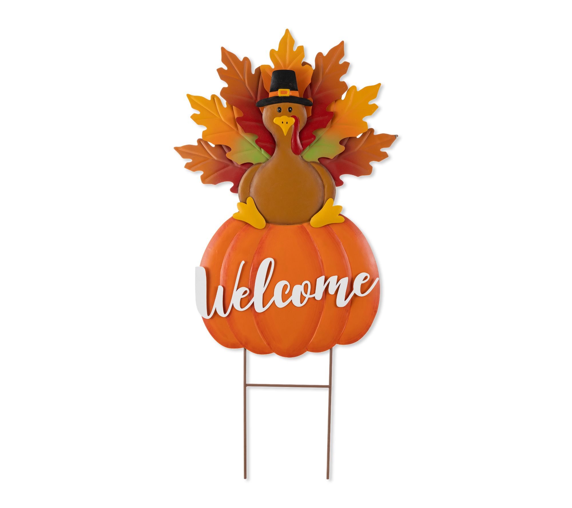 Glitzhome 30"H Thanksgiving Metal Turkey Garden Stake