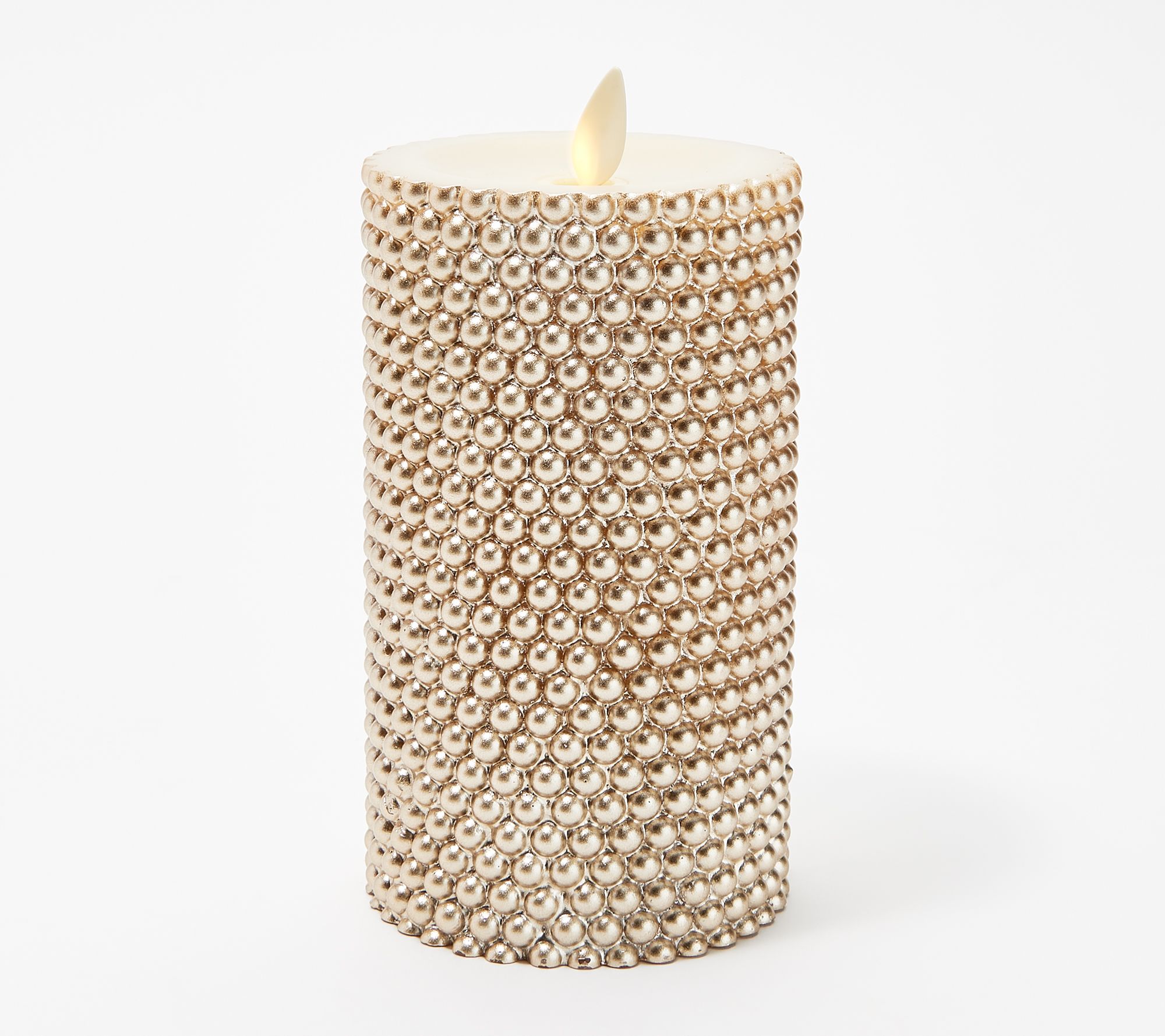 Luminara S/2 4" and 6" Pearl Embossed Pillar Candles with Remote