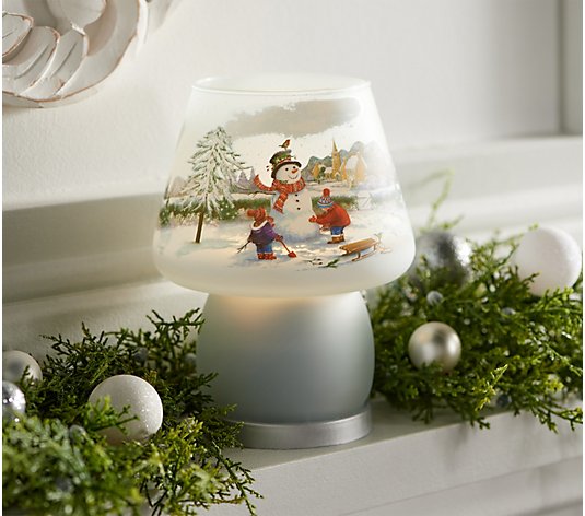 Illuminated Holiday Frosted Glass Accent Lamp by Valerie