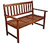 Northlight 48" Light Brown Acacia Wood Outdoor Patio Bench, 1 of 2