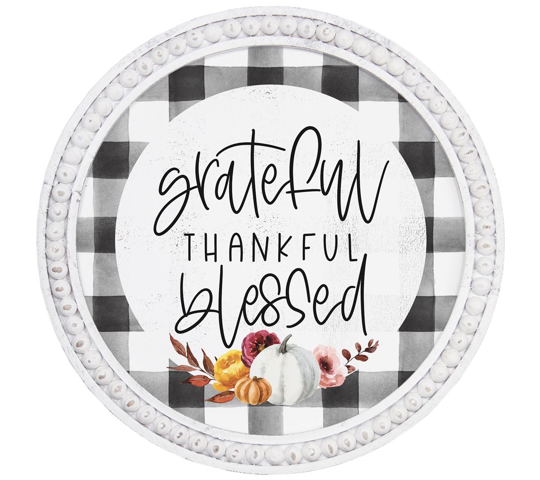 Grateful Thankful Plaid. Beaded Art By Sincere Surroundings - QVC.com