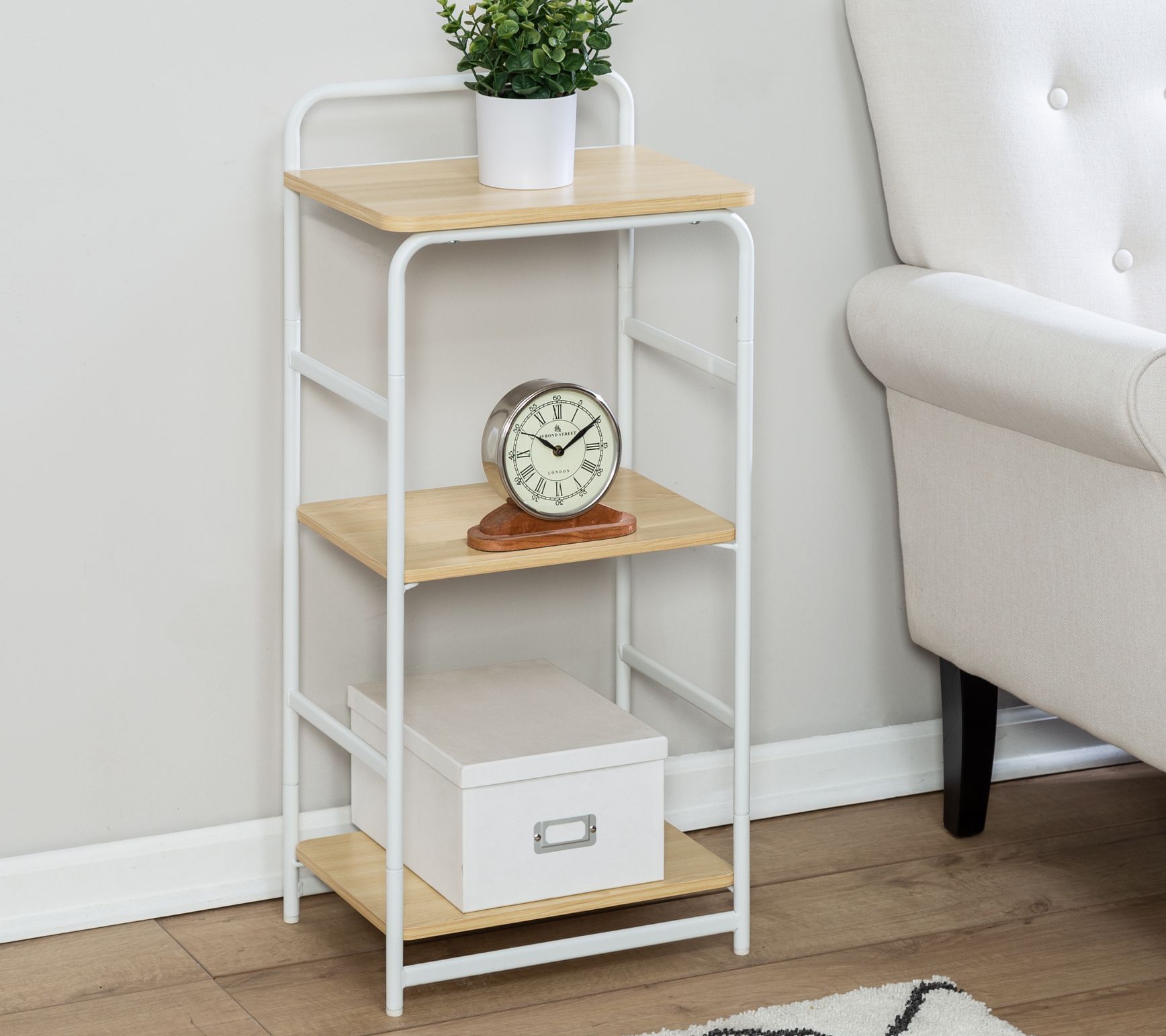 Honey Can Do Bamboo & Canvas 2 Tier Collapsible Shelves