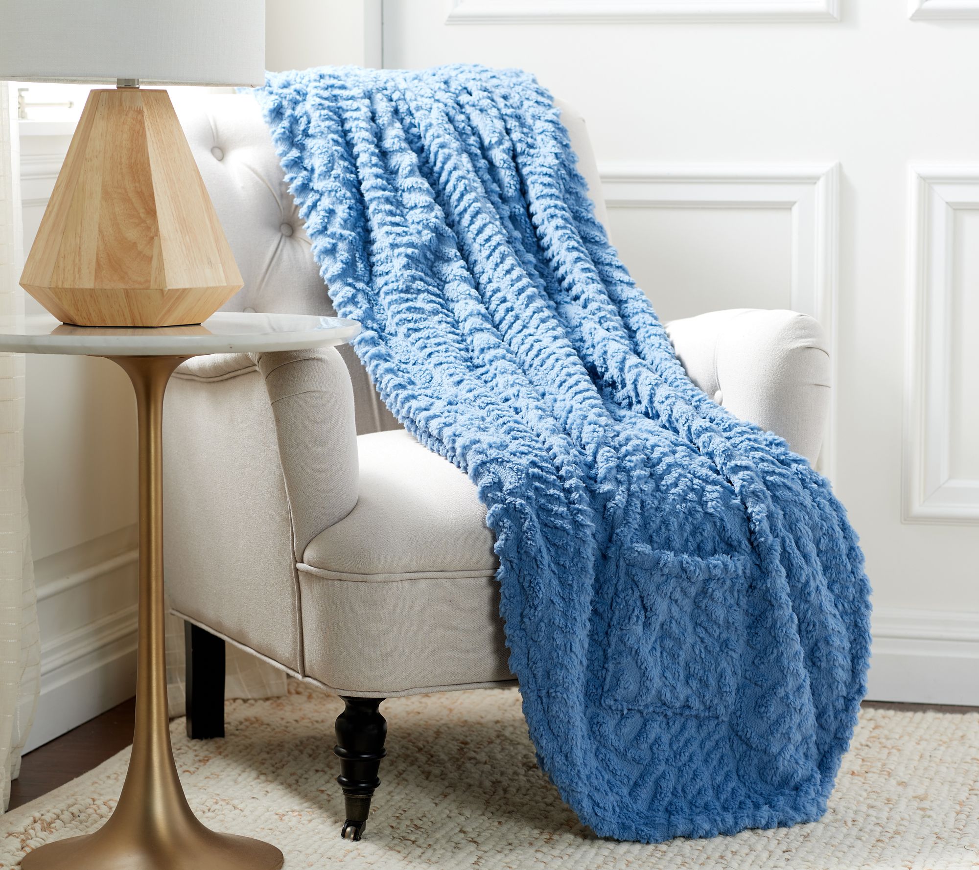 Berkshire Cable Sherpa Cape Throw Wearable Throw
