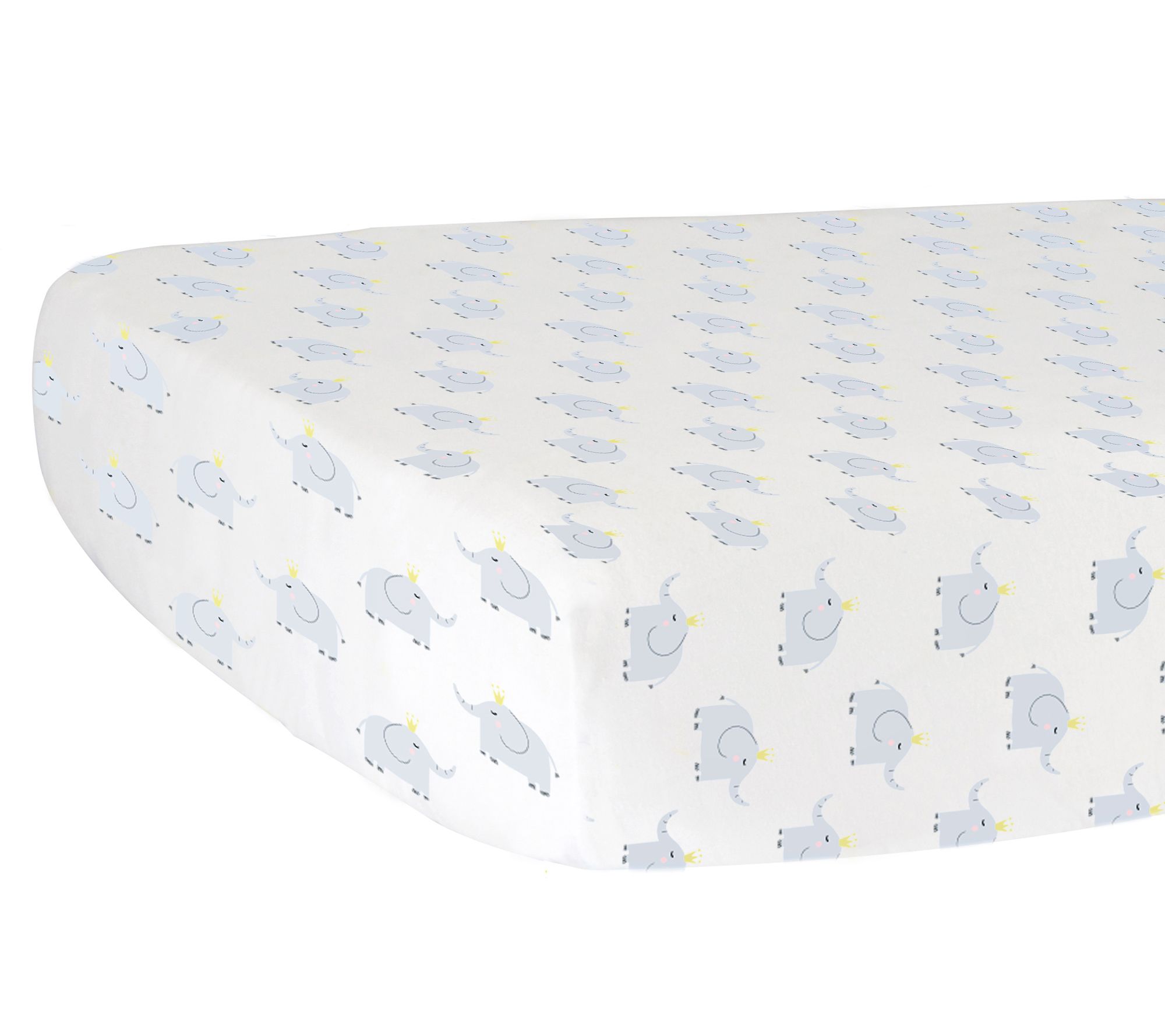 Hello Spud Elephant Fitted Crib Sheet