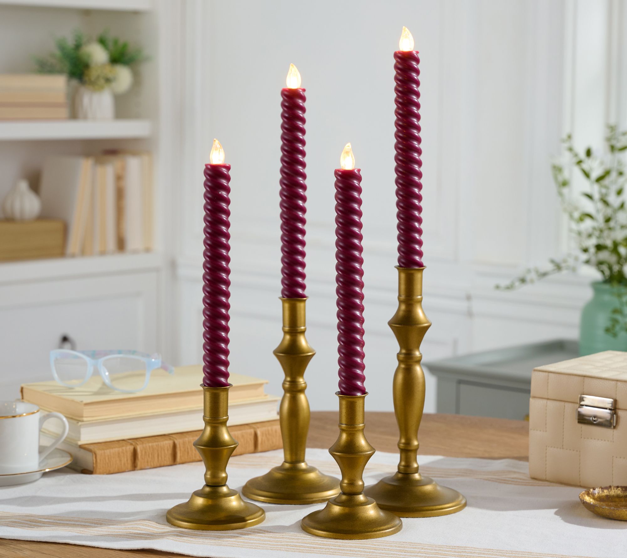 Gold Swirl Taper Candles - Heather Taylor Home