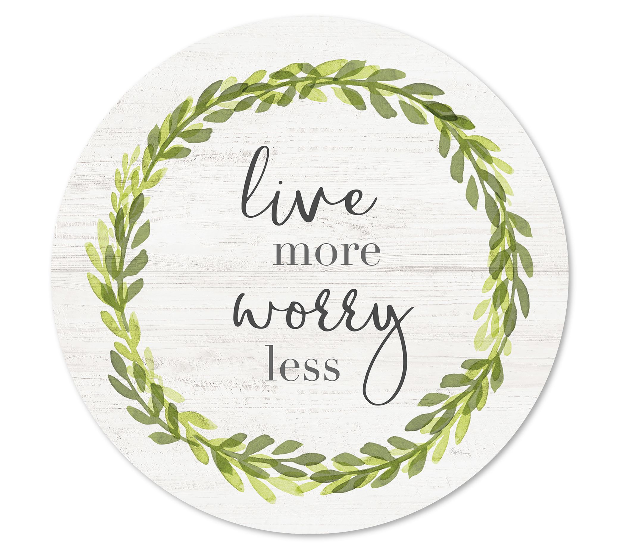 Courtside Market Live More 12" x 12" Circular Wood