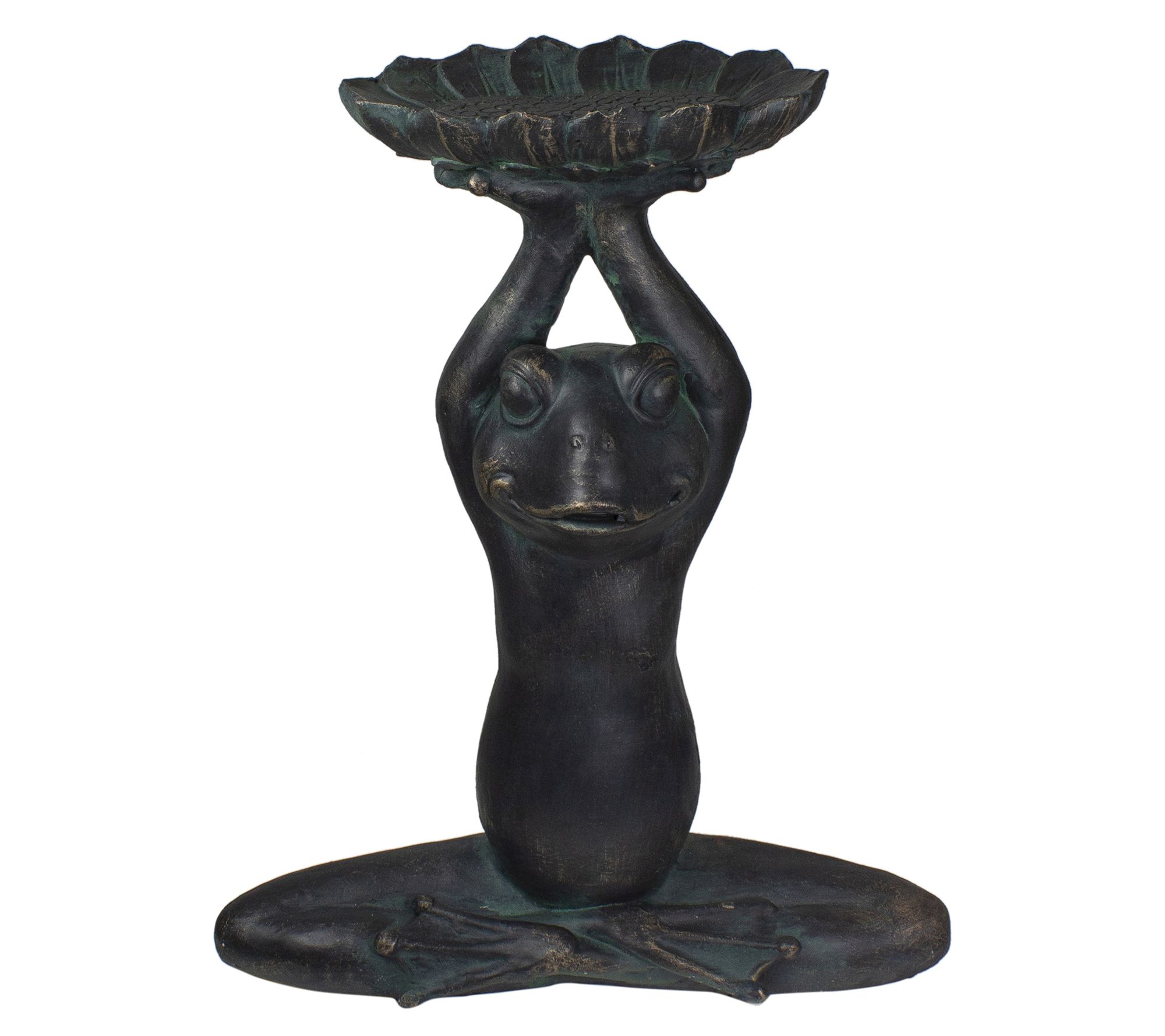 Northlight 22.25" Gray Yoga Frog w/ Bird FeederGarden Statue