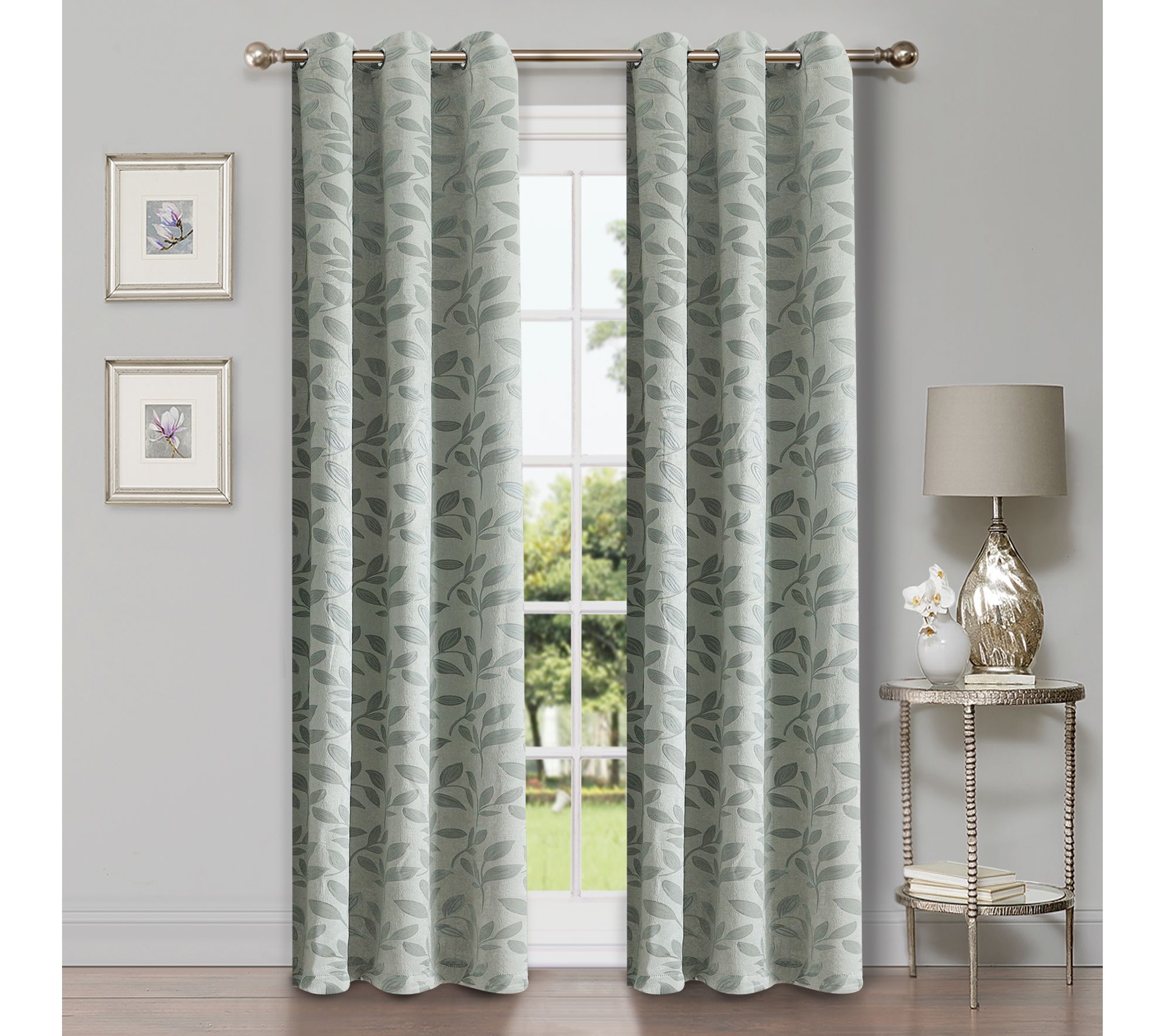Superior Bohemian Leaves Blackout 2-Piece Curtain Set, 42x84
