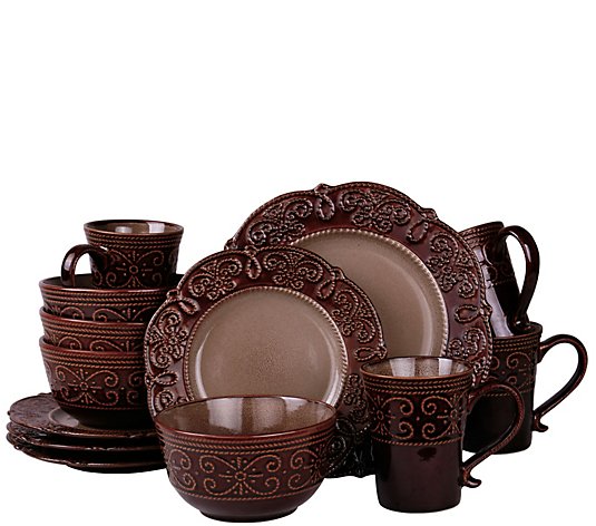 Elama's Salia 16-Piece Stoneware Dinnerware Set