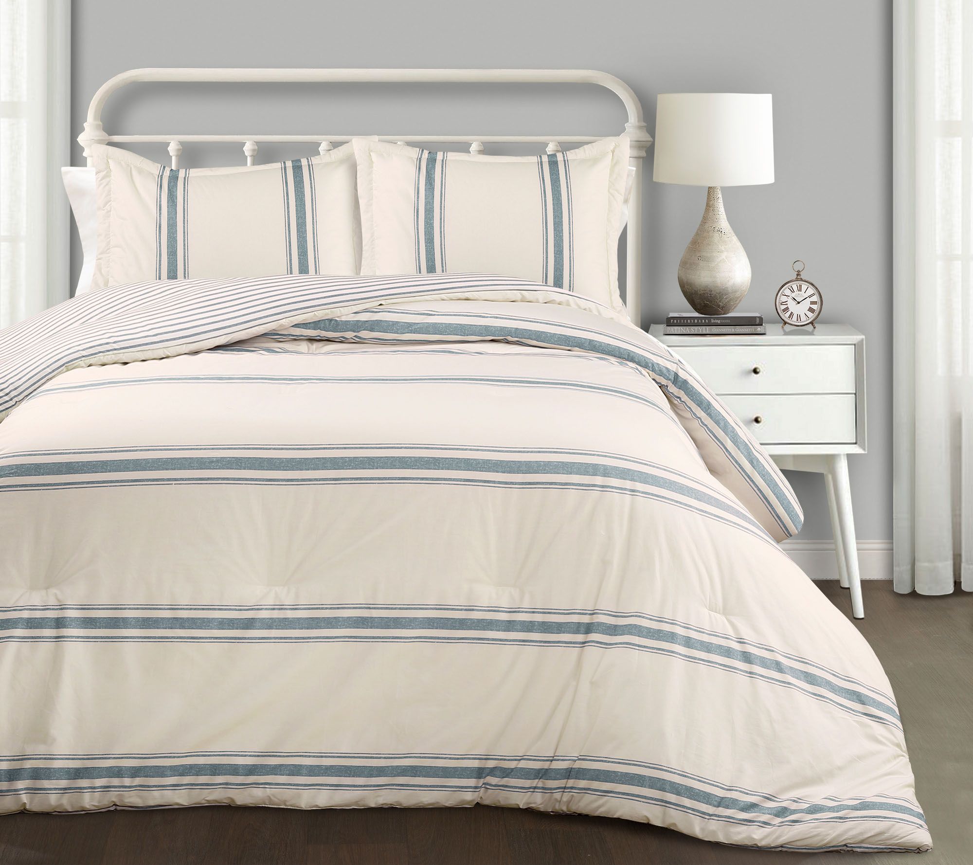 Farmhouse Stripe 3-Piece Full/Queen Set by LushDecor