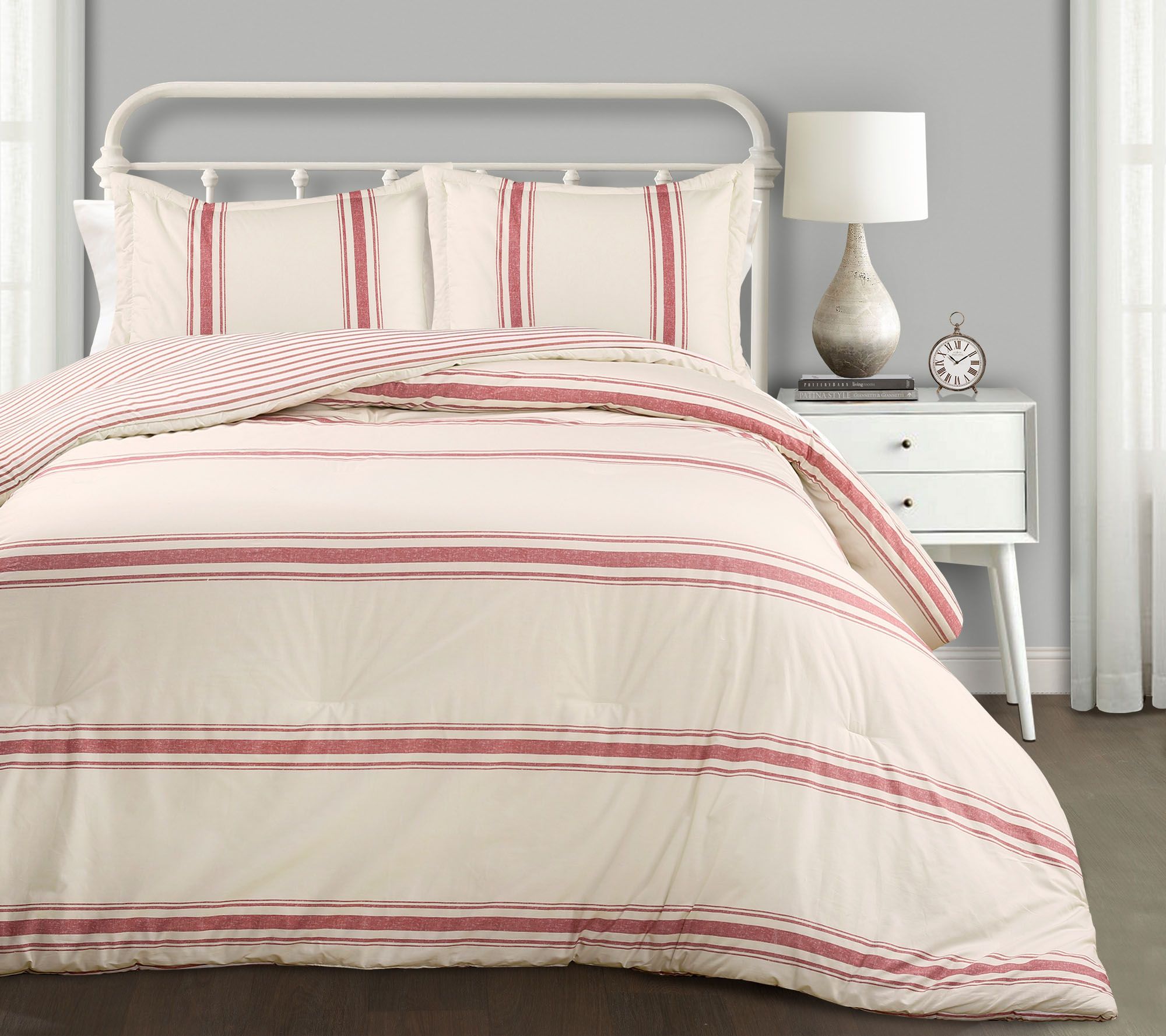 Farmhouse Stripe 3-Piece Full/Queen Set by LushDecor