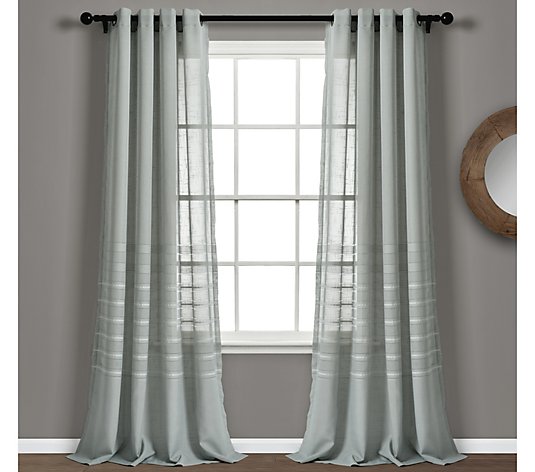 Bridie Grommet Sheer 52"x84" (2) Curtains by Lush Decor