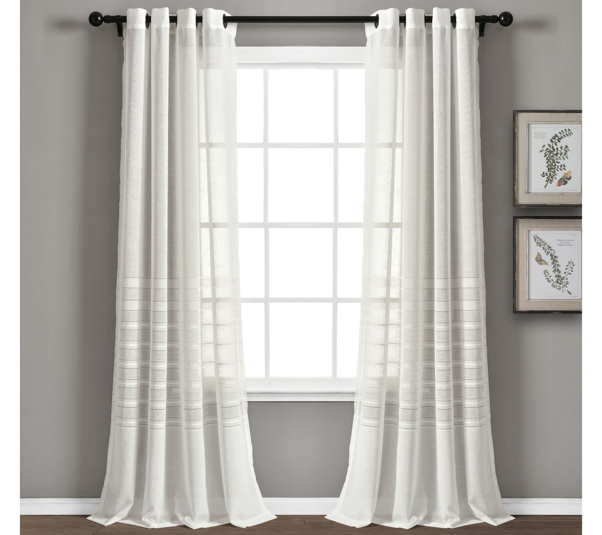 Bridie Grommet Sheer 52"x84" (2) Curtains by Lush Decor
