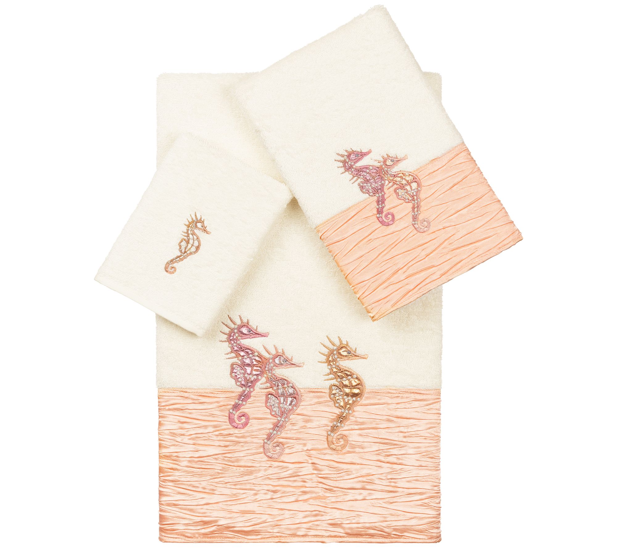 Linum Home Textiles Sofia 3pc Embellished TowelSet