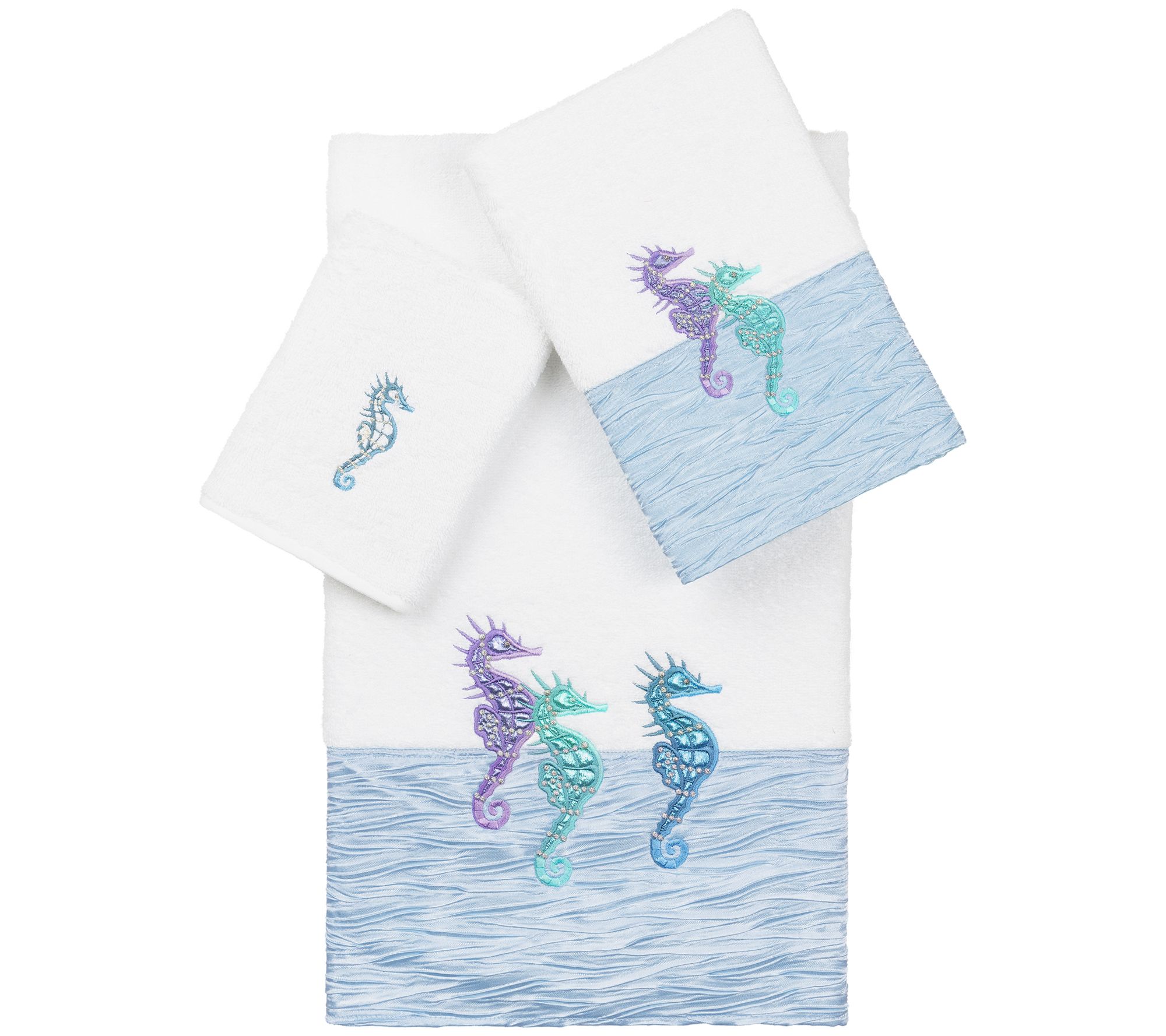Linum Home Textiles Sofia 3pc Embellished TowelSet