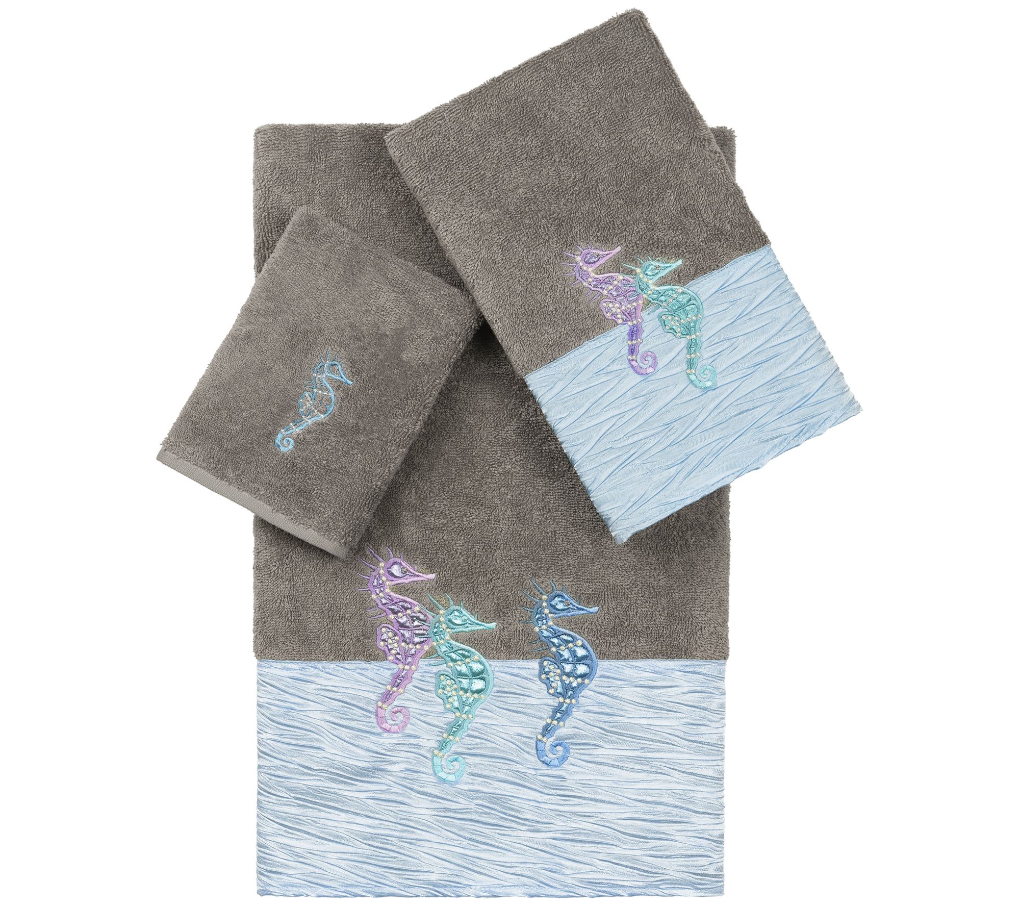 Linum Home Textiles Sofia 3pc Embellished TowelSet